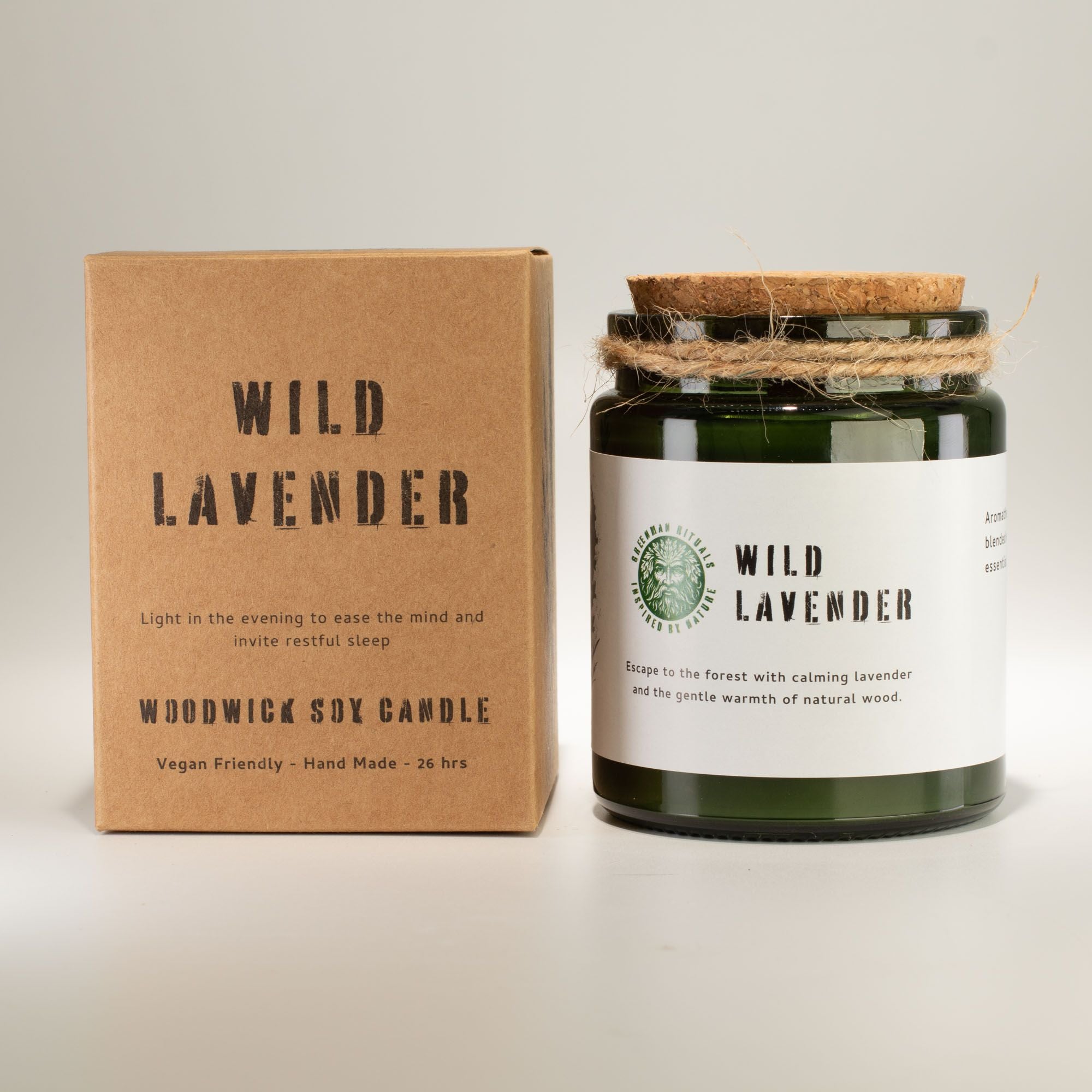 Greenman Woodwick Soy Candle – Wild Lavender