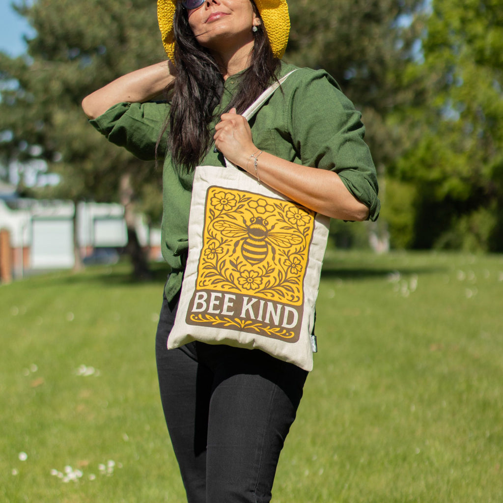 Nomad Sari Iconic Toni Tote Bag - Bee Kind - Natural 10oz