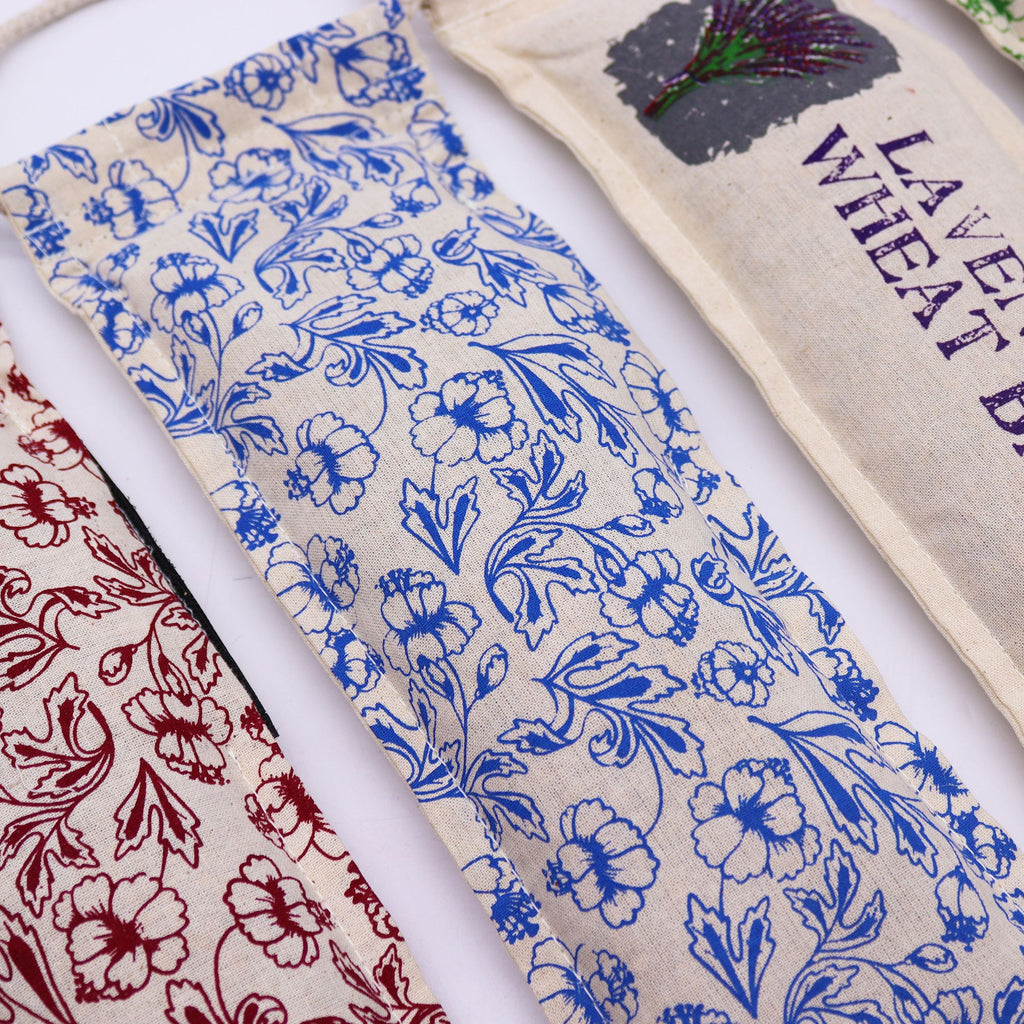 Natural Cotton Wheat Bags – Blue