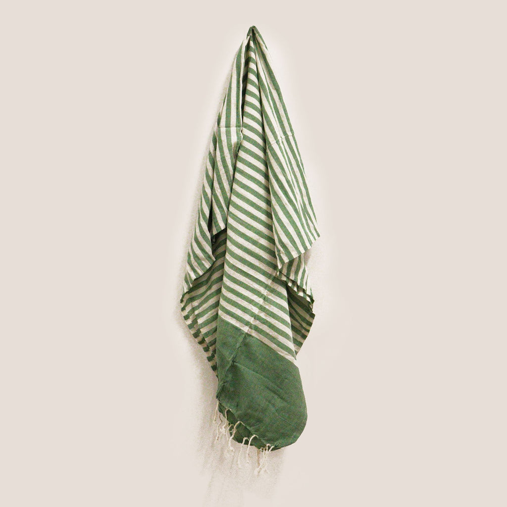 Cotton Pareo Throw - 100x180cm - Picnic Green