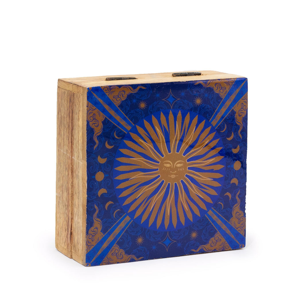 Hop Hare Medium Enamelled Square Box - The Sun