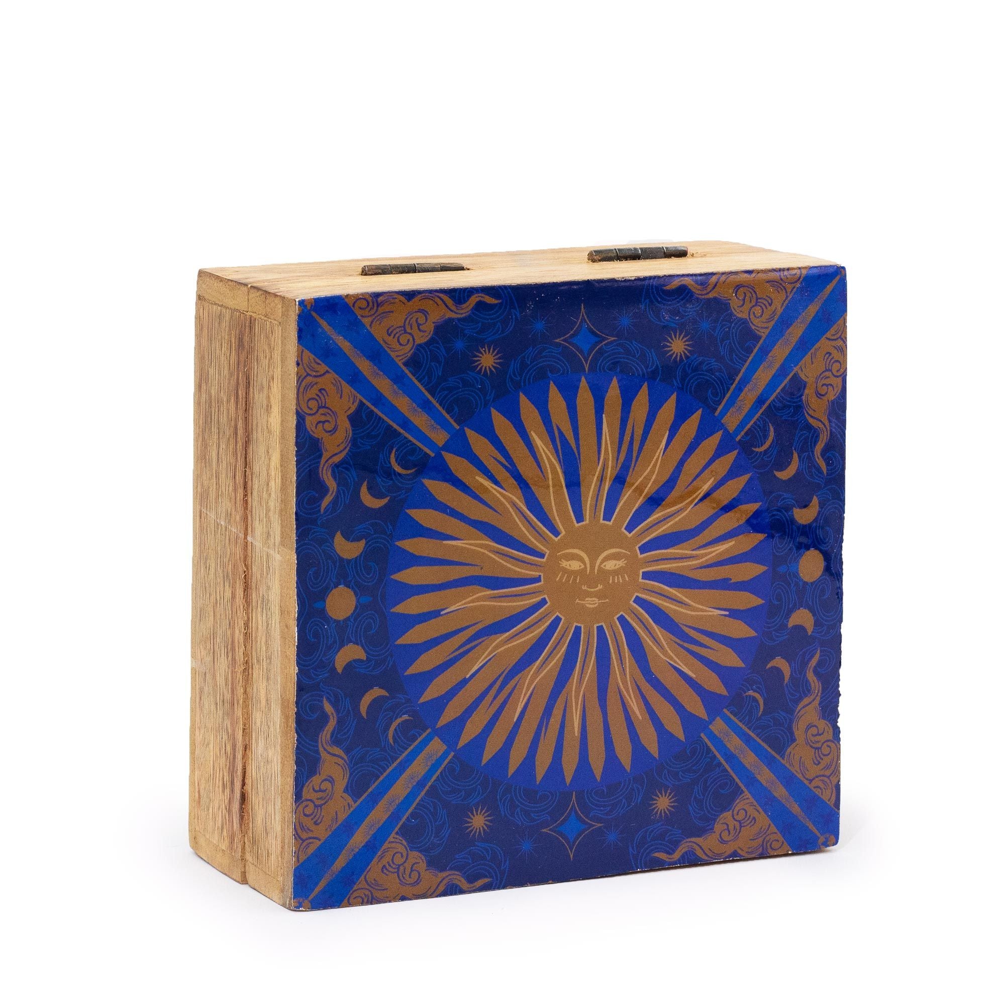 Hop Hare Medium Enamelled Square Box - The Sun