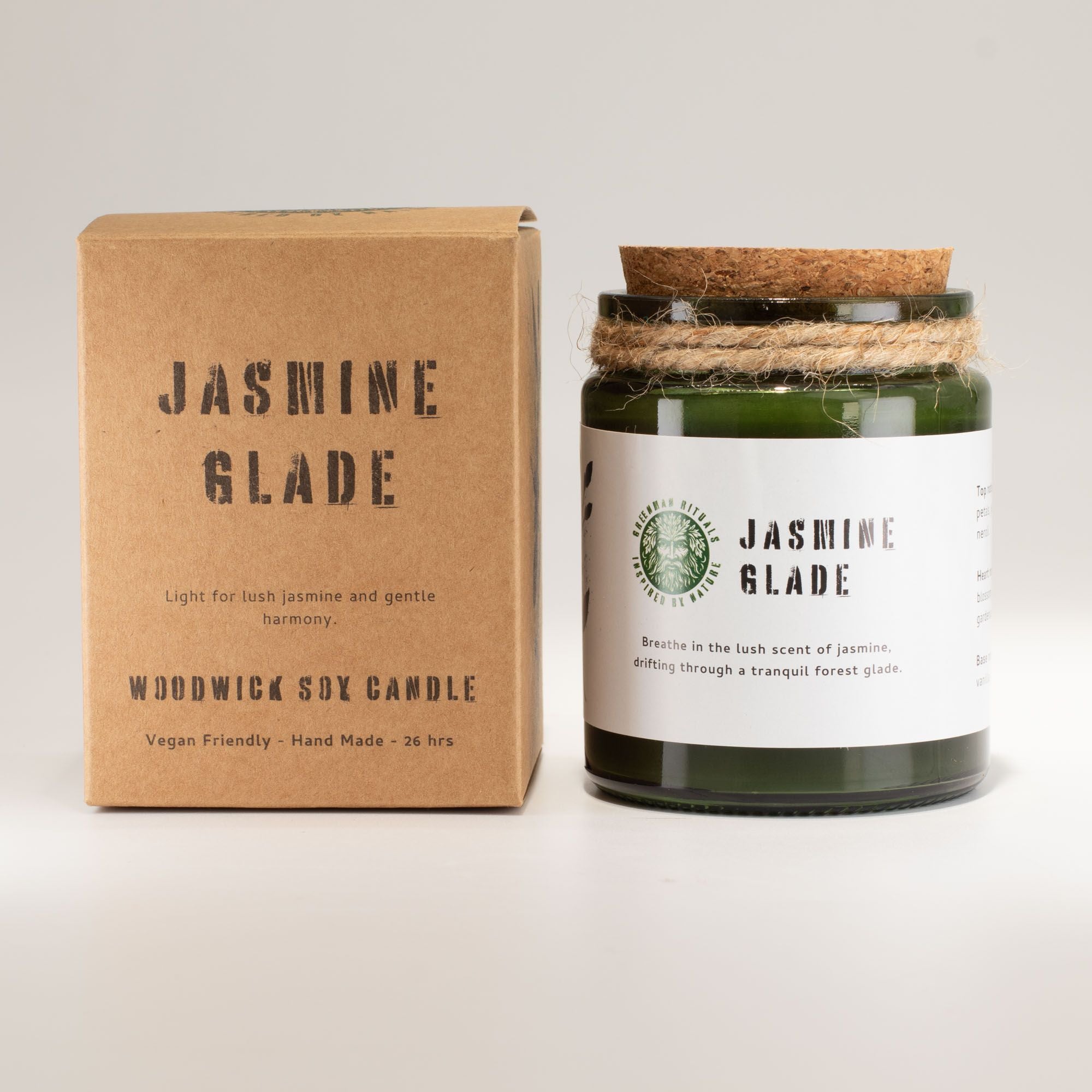Greenman Woodwick Soy Candle – Jasmine Glade