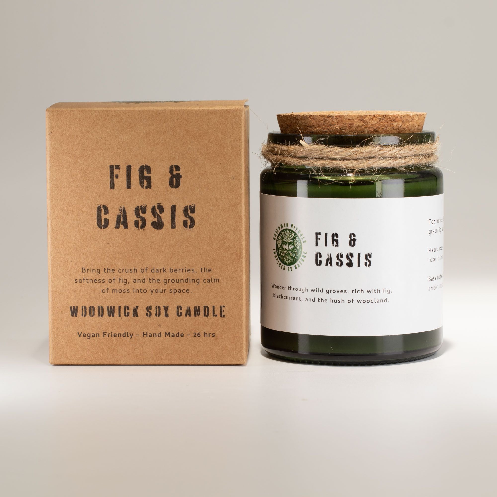 Greenman Woodwick Soy Candle – Fig & Cassis