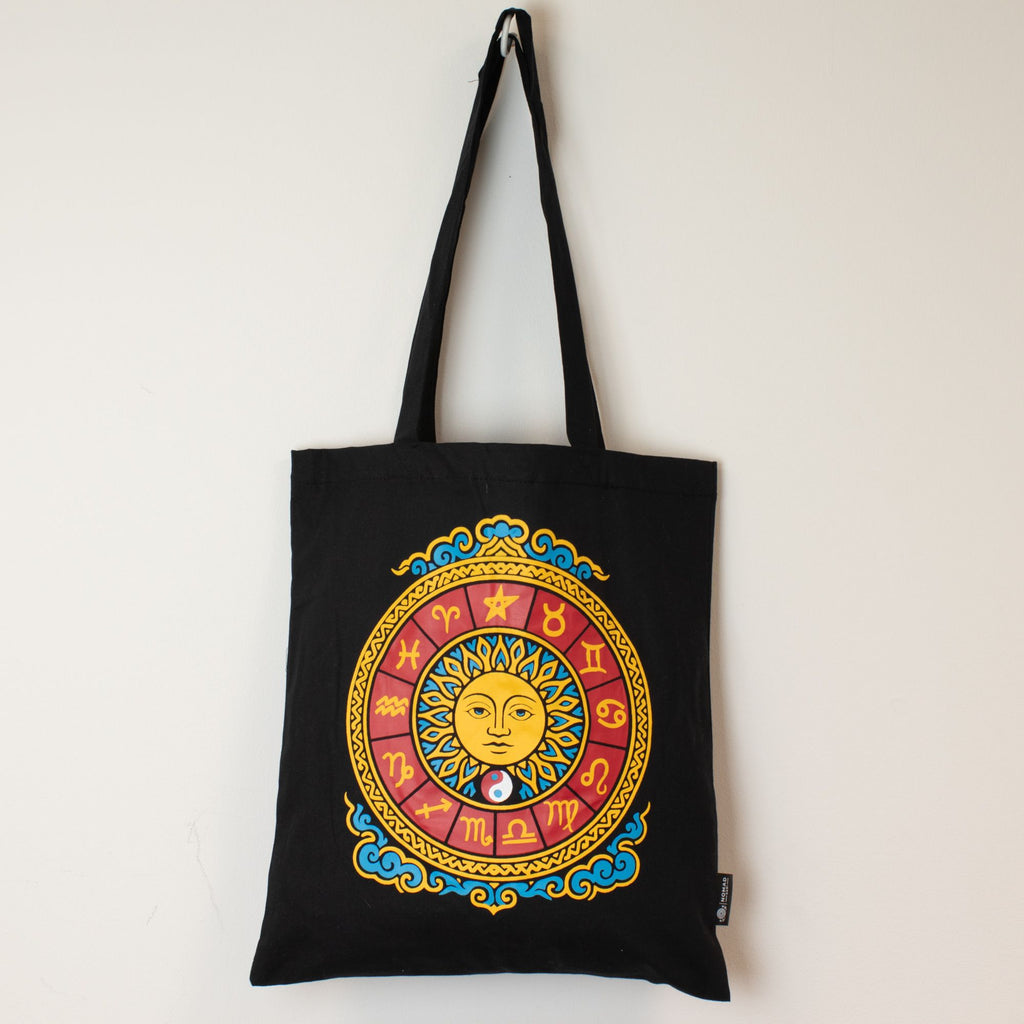 Nomad Sari Iconic Classic Tote Bag - Zodiac Sun - Black 6oz