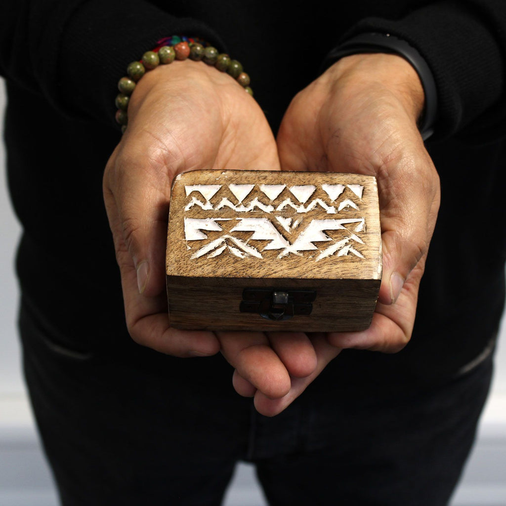 White Washed Wooden Box – Pill Box Slavic Design