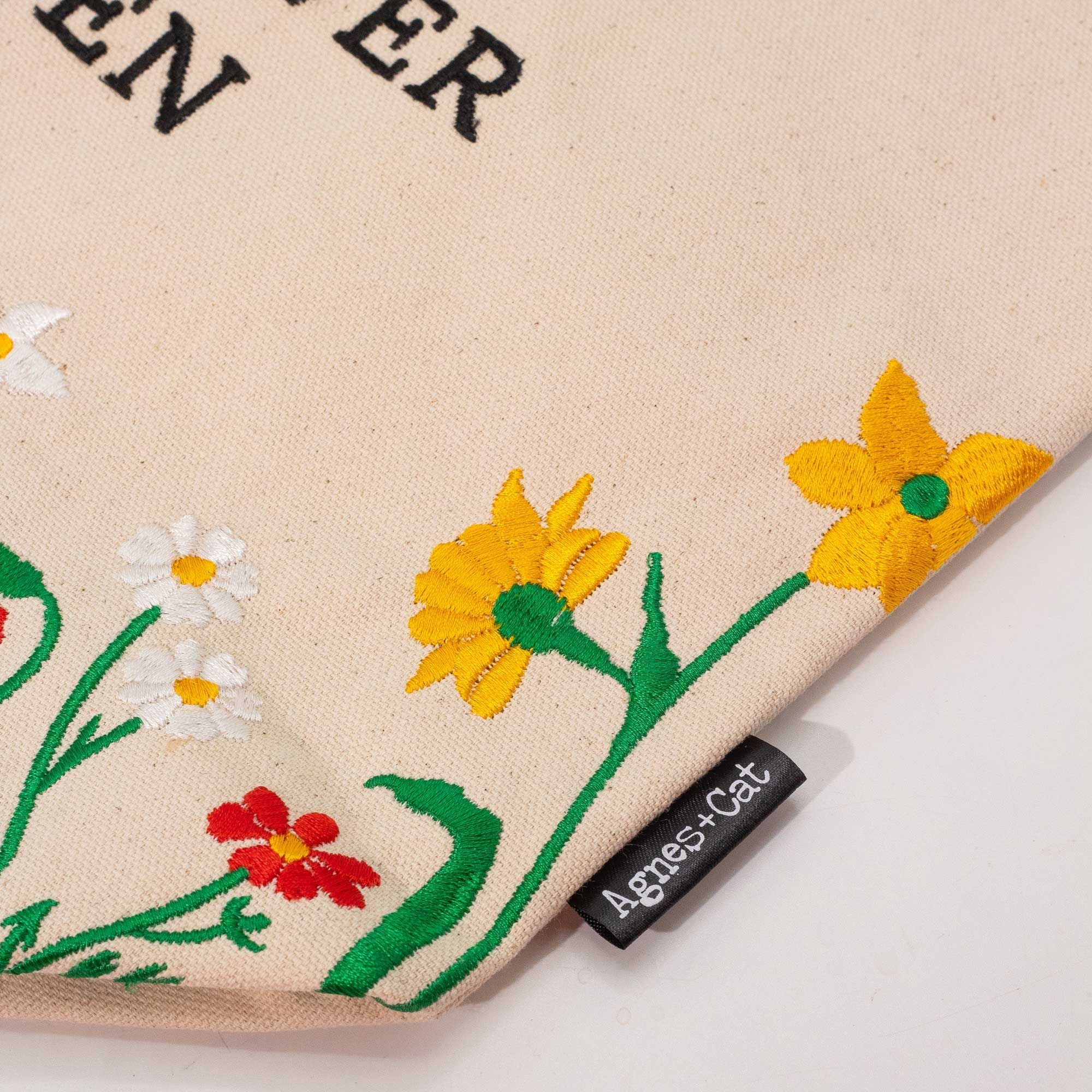 Agnes + Cat Wildflower Garden Tote Bag - Red Flowers
