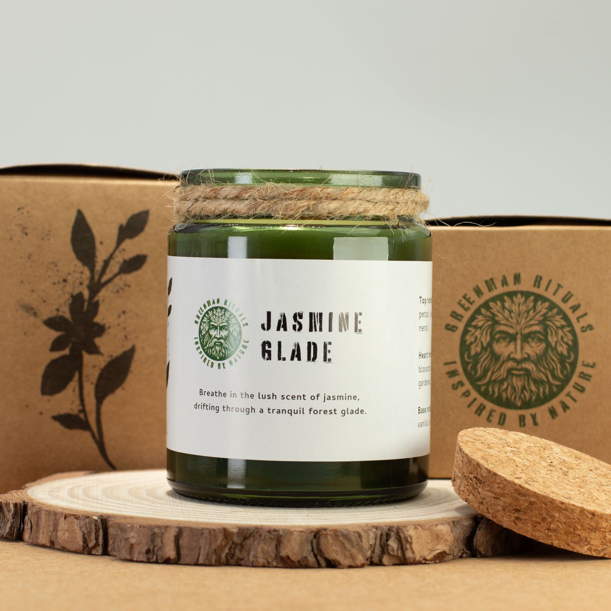 Greenman Woodwick Soy Candle – Jasmine Glade