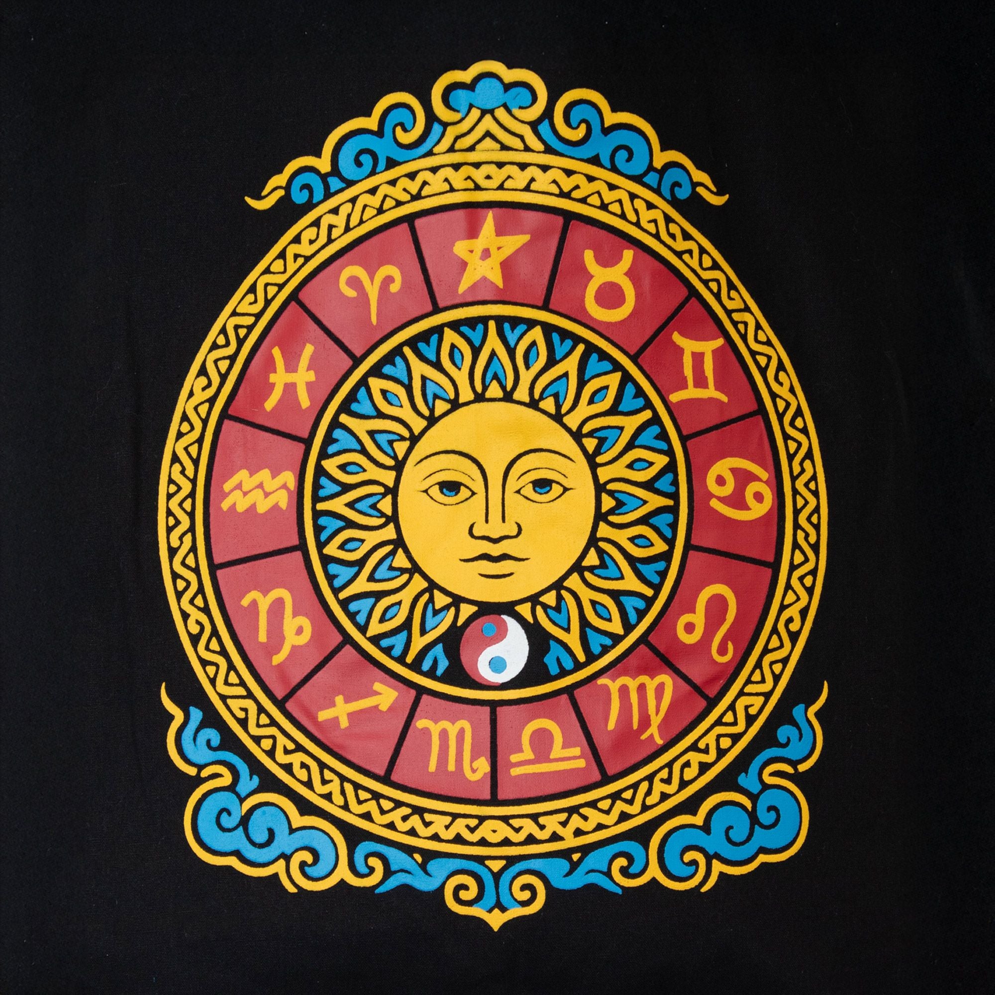 Nomad Sari Iconic Classic Tote Bag - Zodiac Sun - Black 6oz