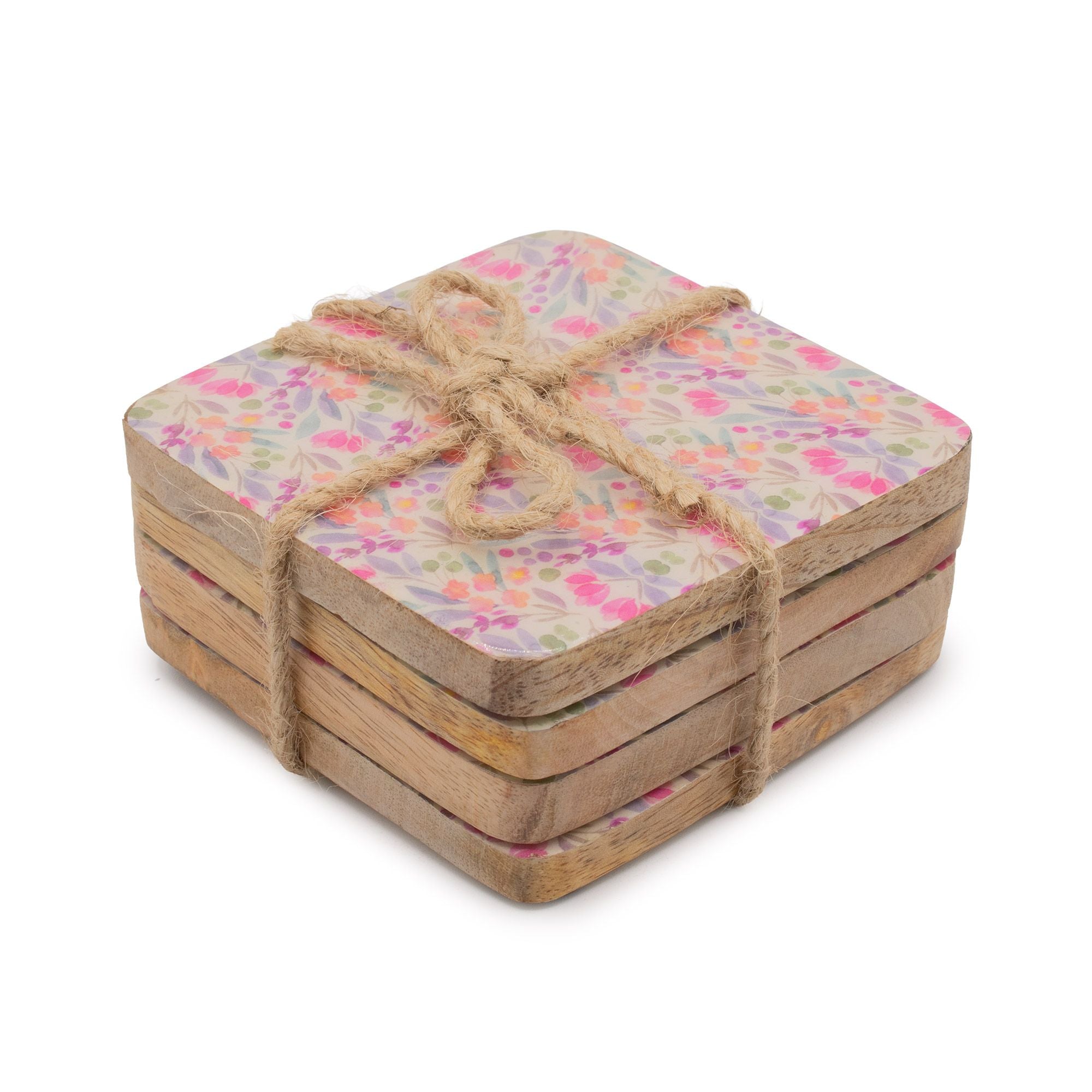 Set of 4 Square Coasters - Pretty Floral