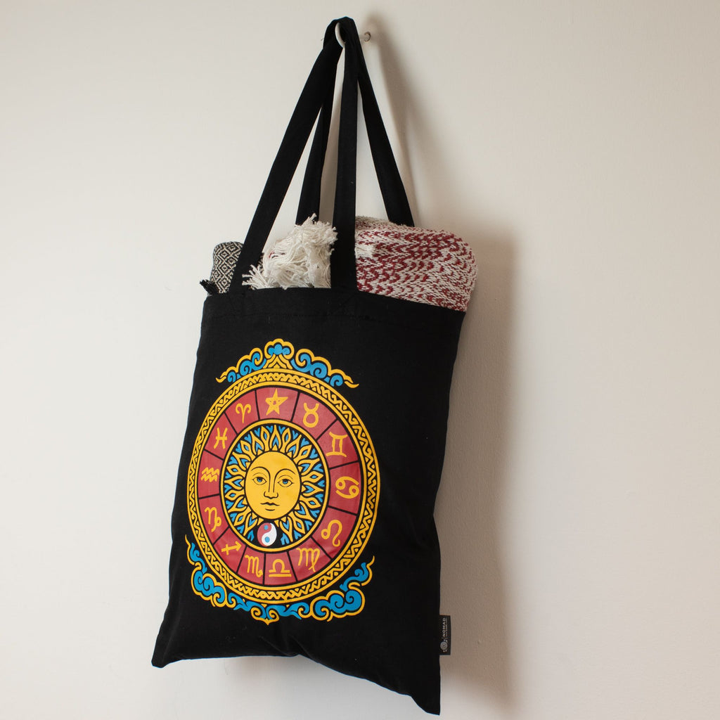 Nomad Sari Iconic Classic Tote Bag - Zodiac Sun - Black 6oz