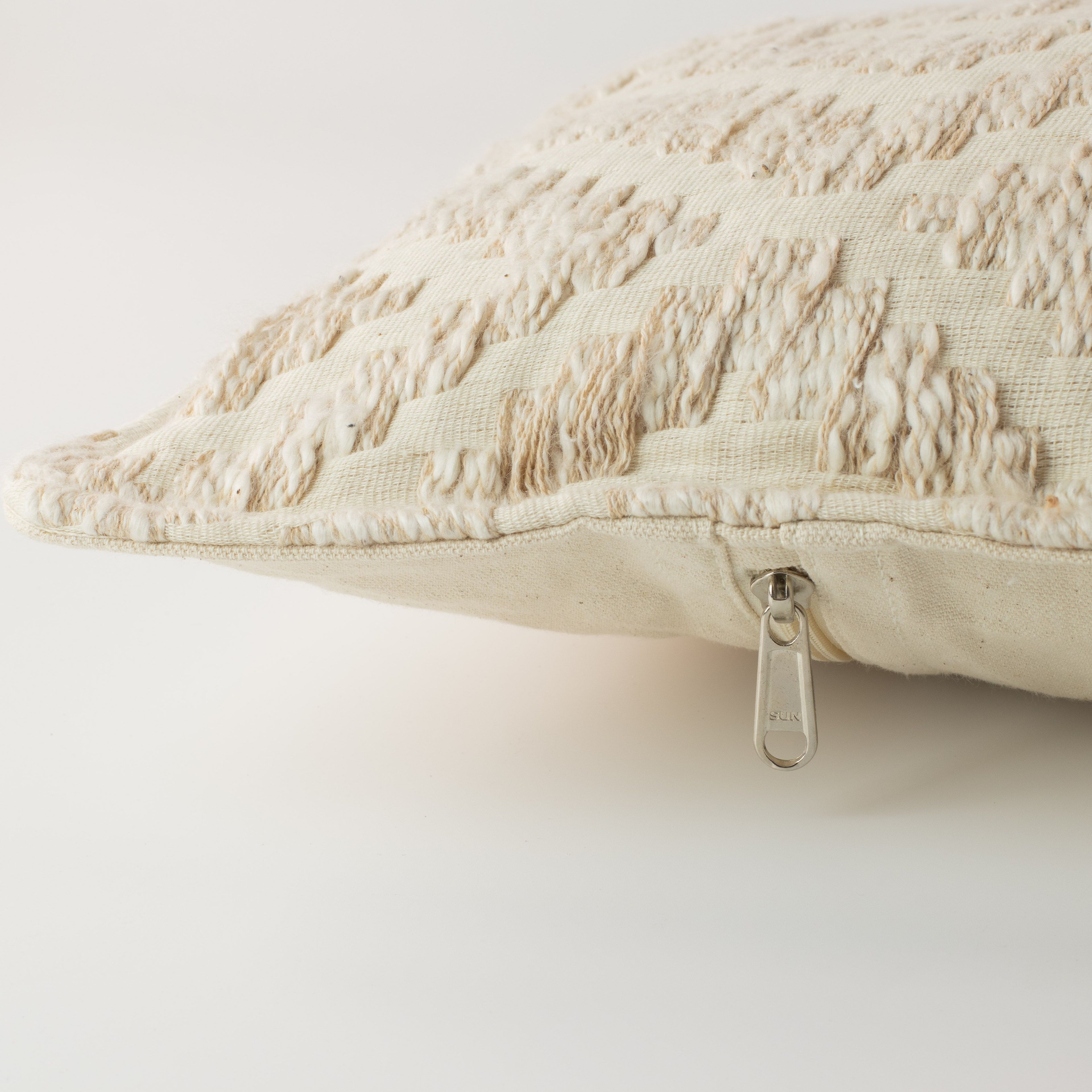 Classic Cushion Cover - Neutral Geo Creme - 30x50cm - Lumber Style