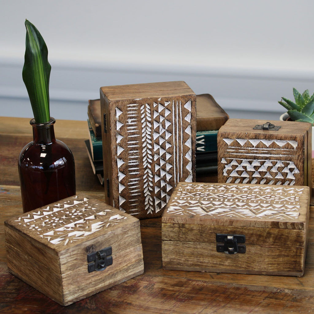 White Washed Wooden Box – Pill Box Slavic Design