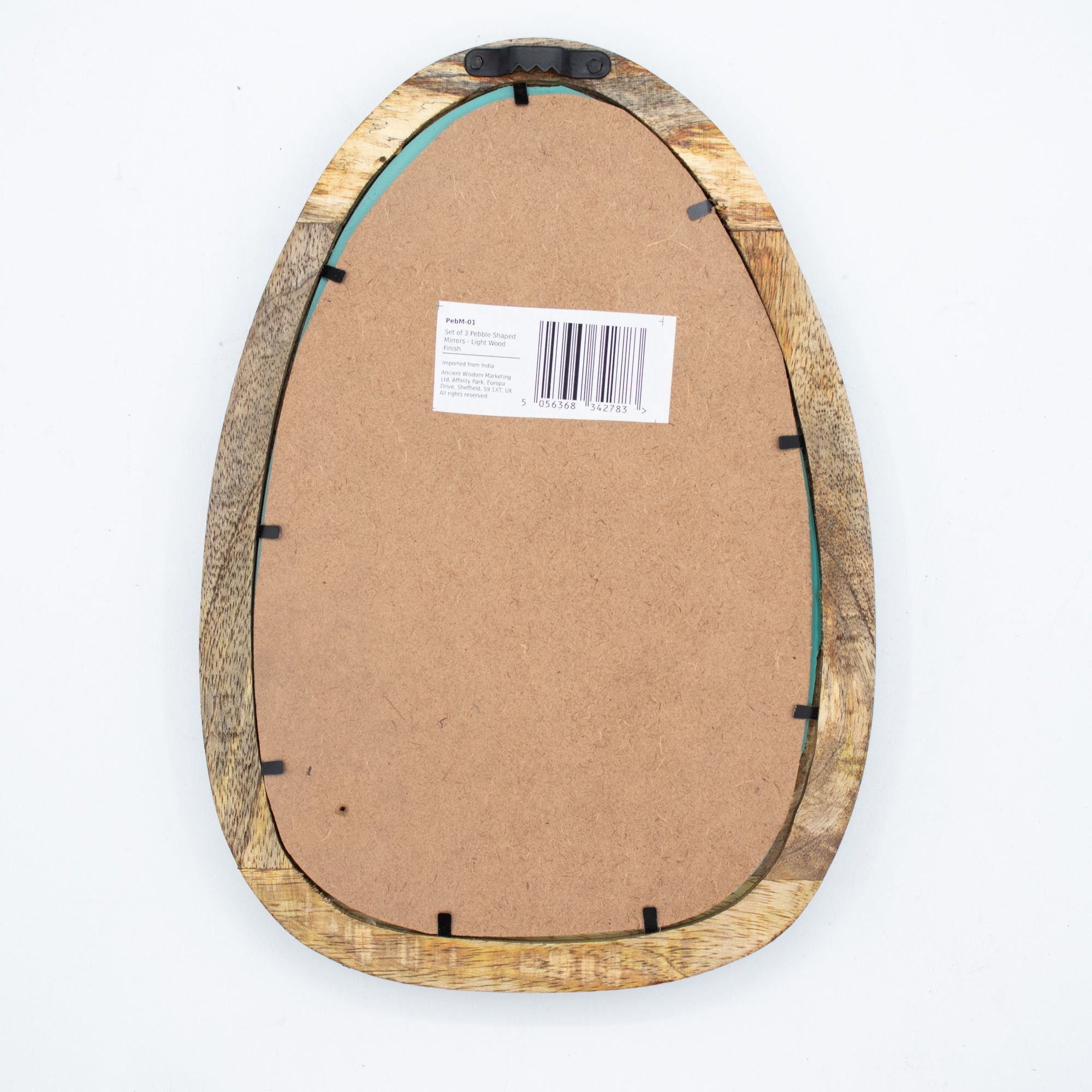 Set of 3 Pebble Shaped Mirrors - Light Wood Finish