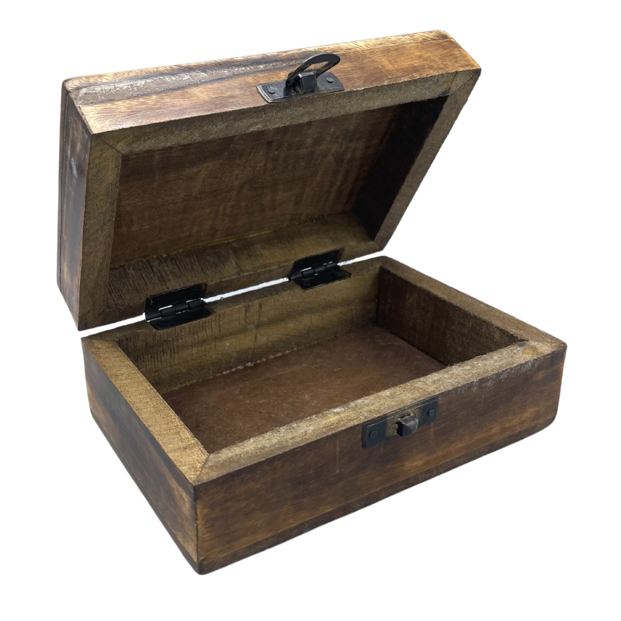 Medium Ceramic Glazed Wood Box - 15x10x6cm - Traditional Pattern