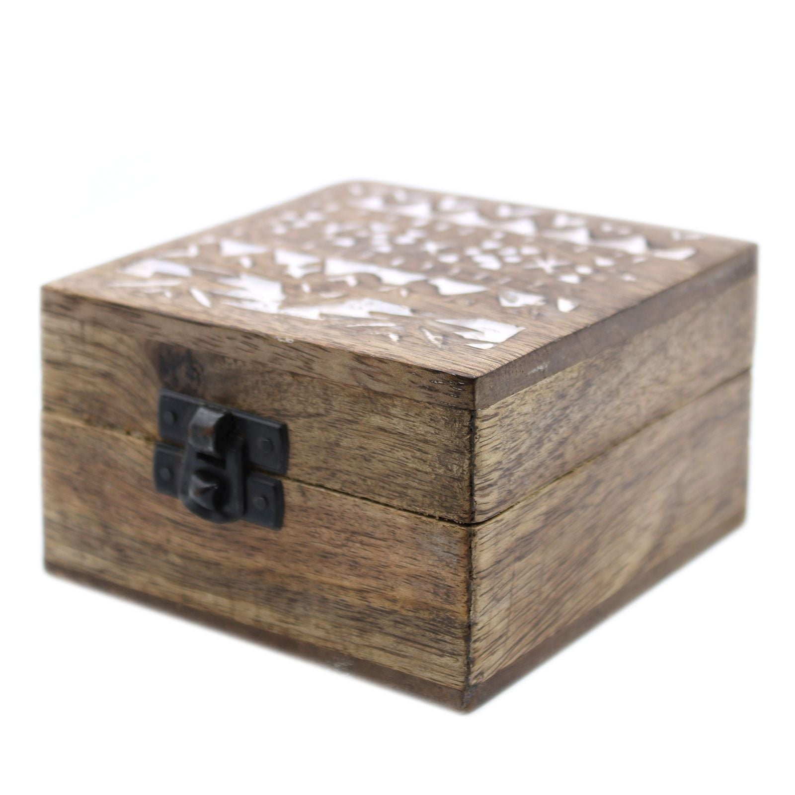 White Washed Wooden Box – 4x4 Slavic Design