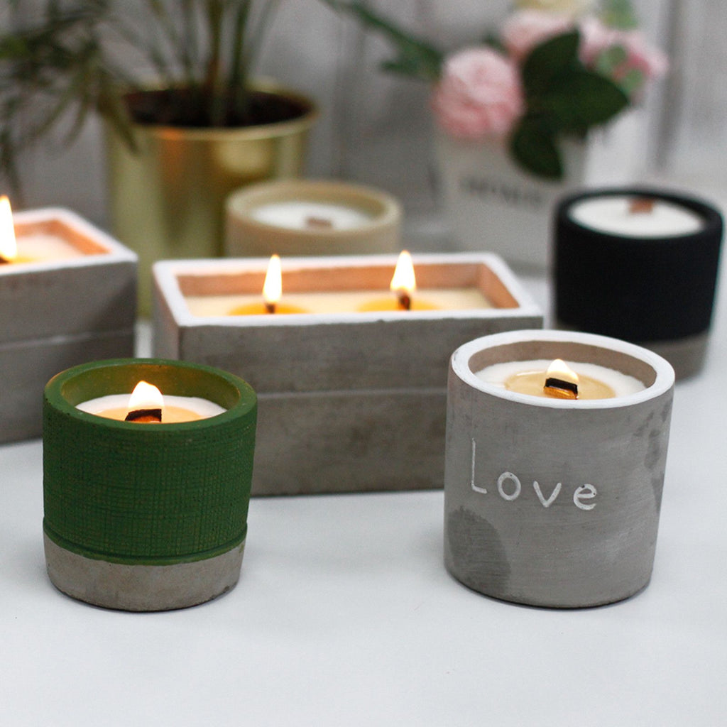 Concrete Wood Wick Candle – Juniper & Sweet Gin (Medium)