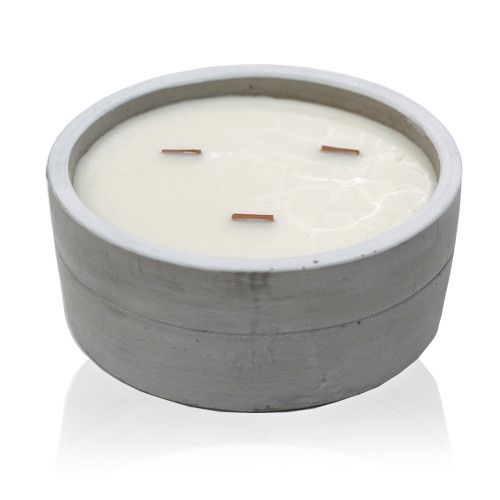 Concrete Wood Wick Candle – Patchouli & Dark Amber (Large)