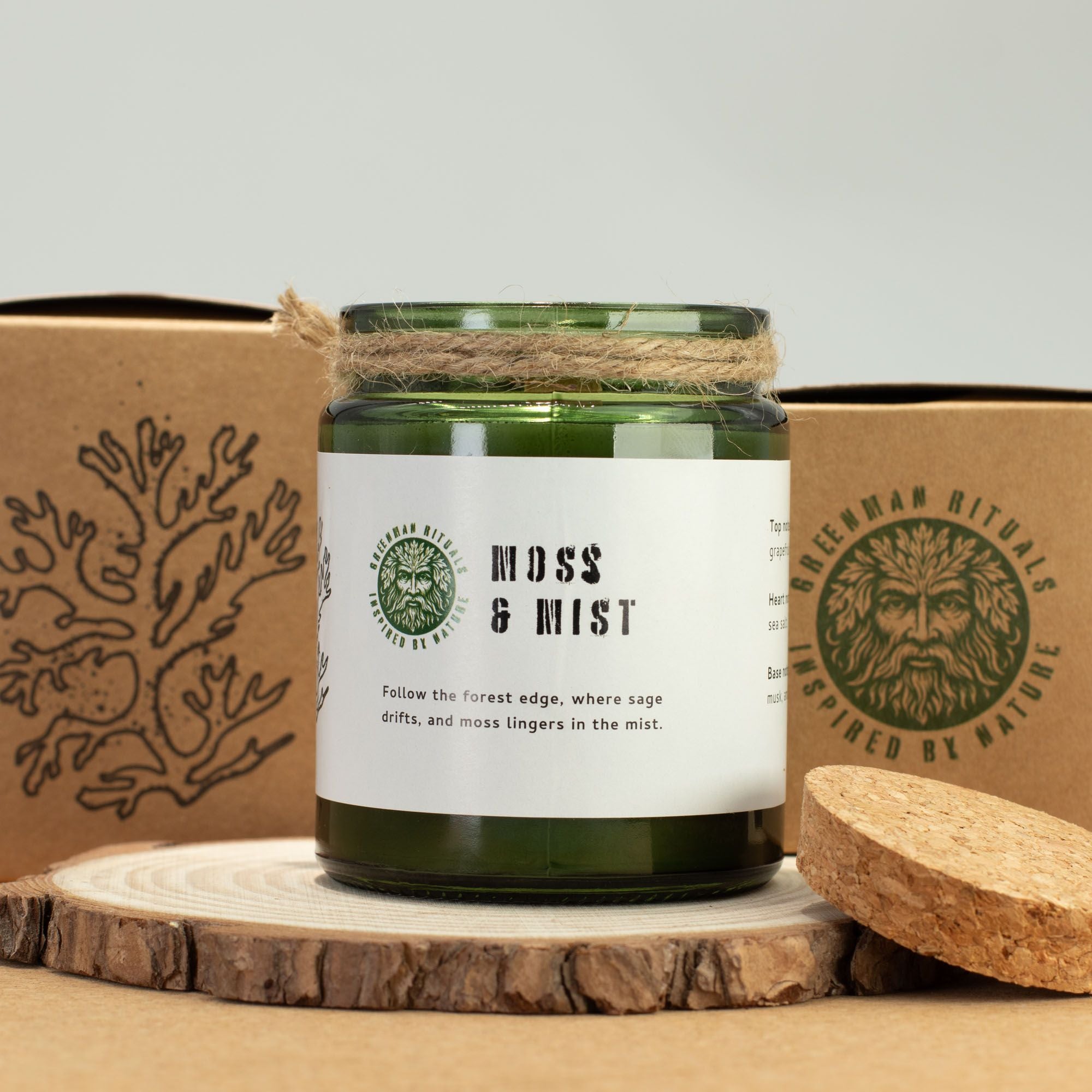 Greenman Woodwick Soy Candle – Moss & Mist