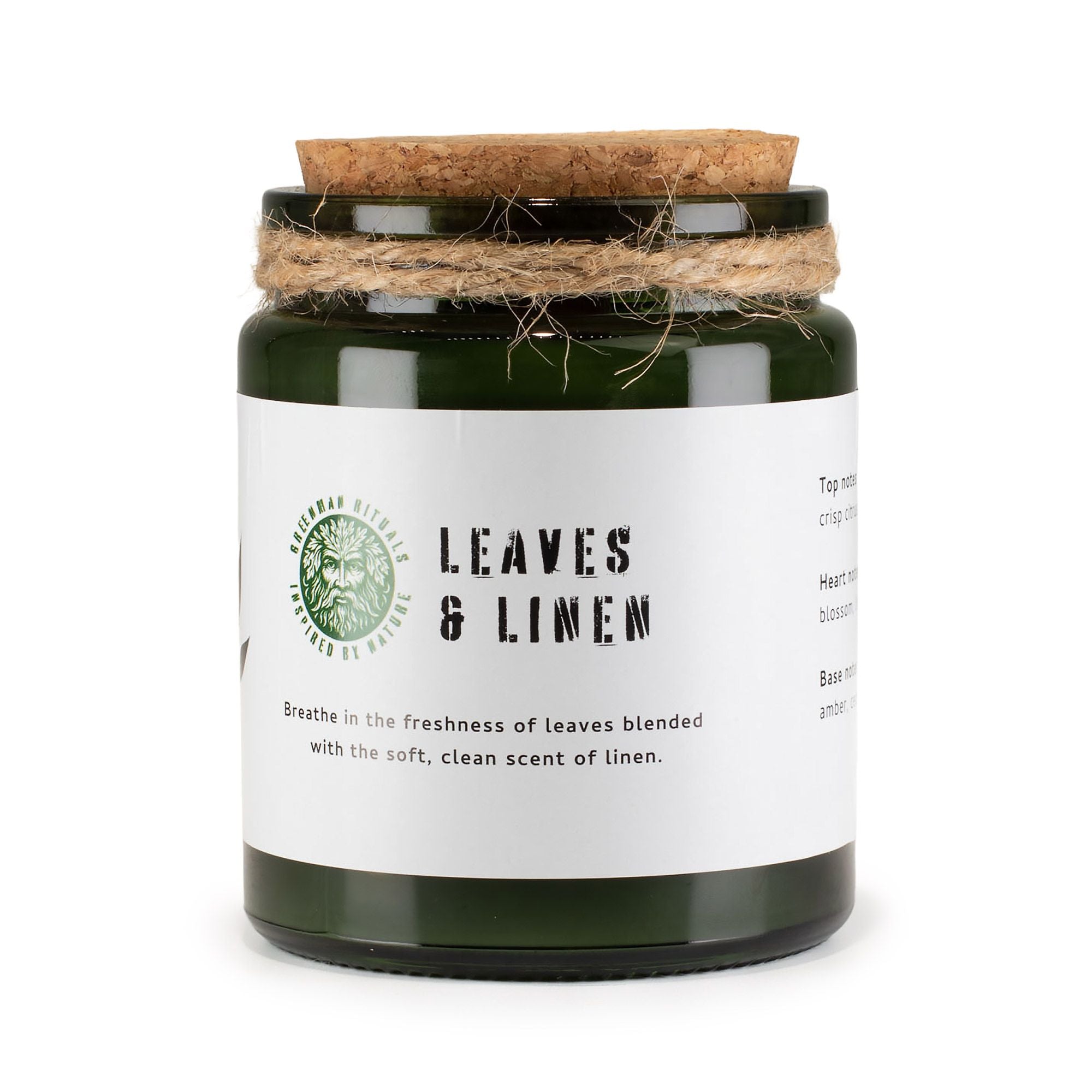 Greenman Woodwick Soy Candle – Leaves & Linen