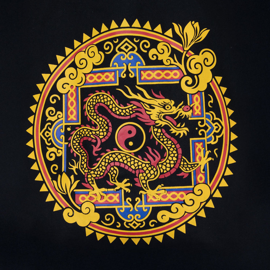 Nomad Sari Iconic Classic Tote Bag - Dragon Yin & Yang - Black 6oz