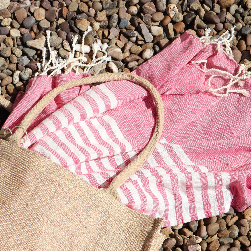 Cotton Pareo Throw - 100x180cm - Hot Pink