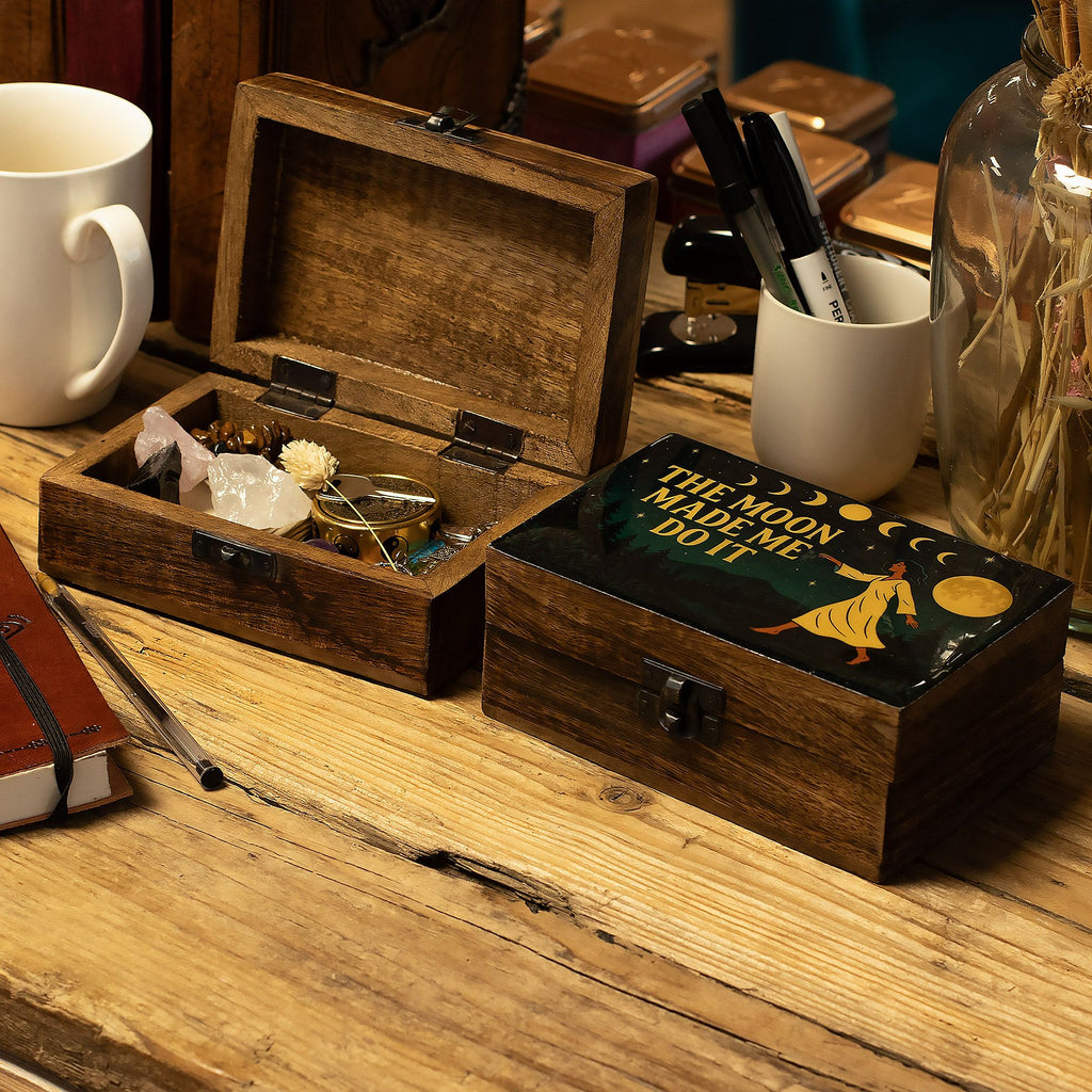 Medium Enamelled Box  - The Moon Made me Do It
