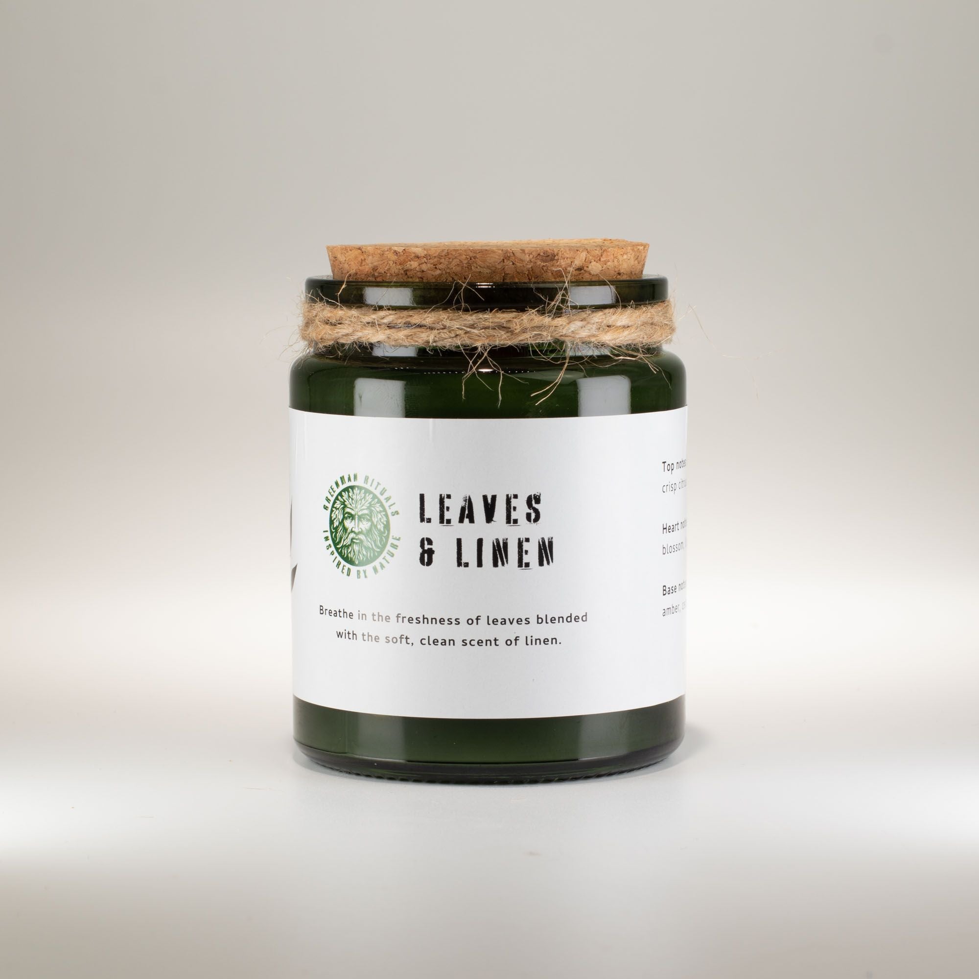 Greenman Woodwick Soy Candle – Leaves & Linen