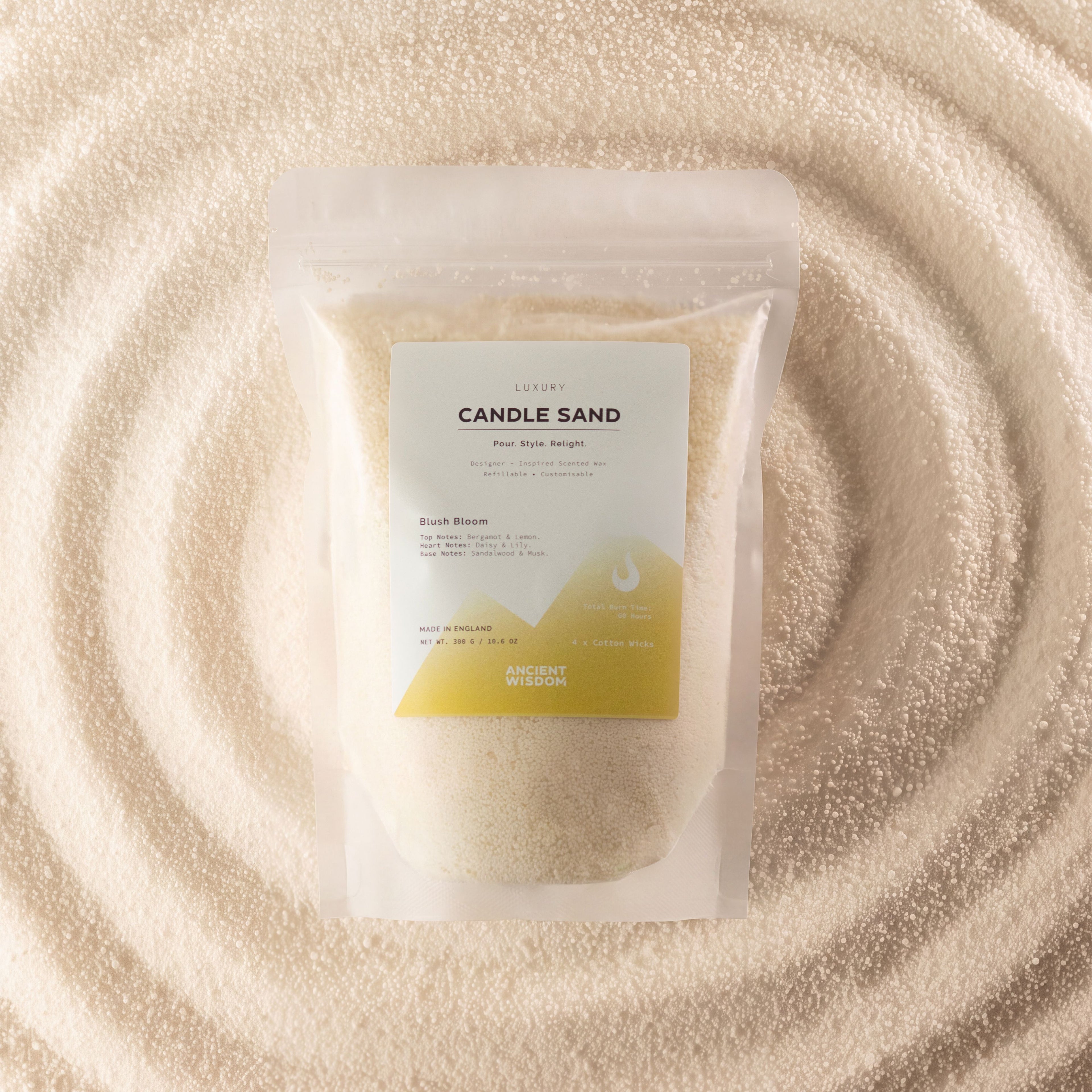 Candle Sand – Warm Honey Blush Bloom