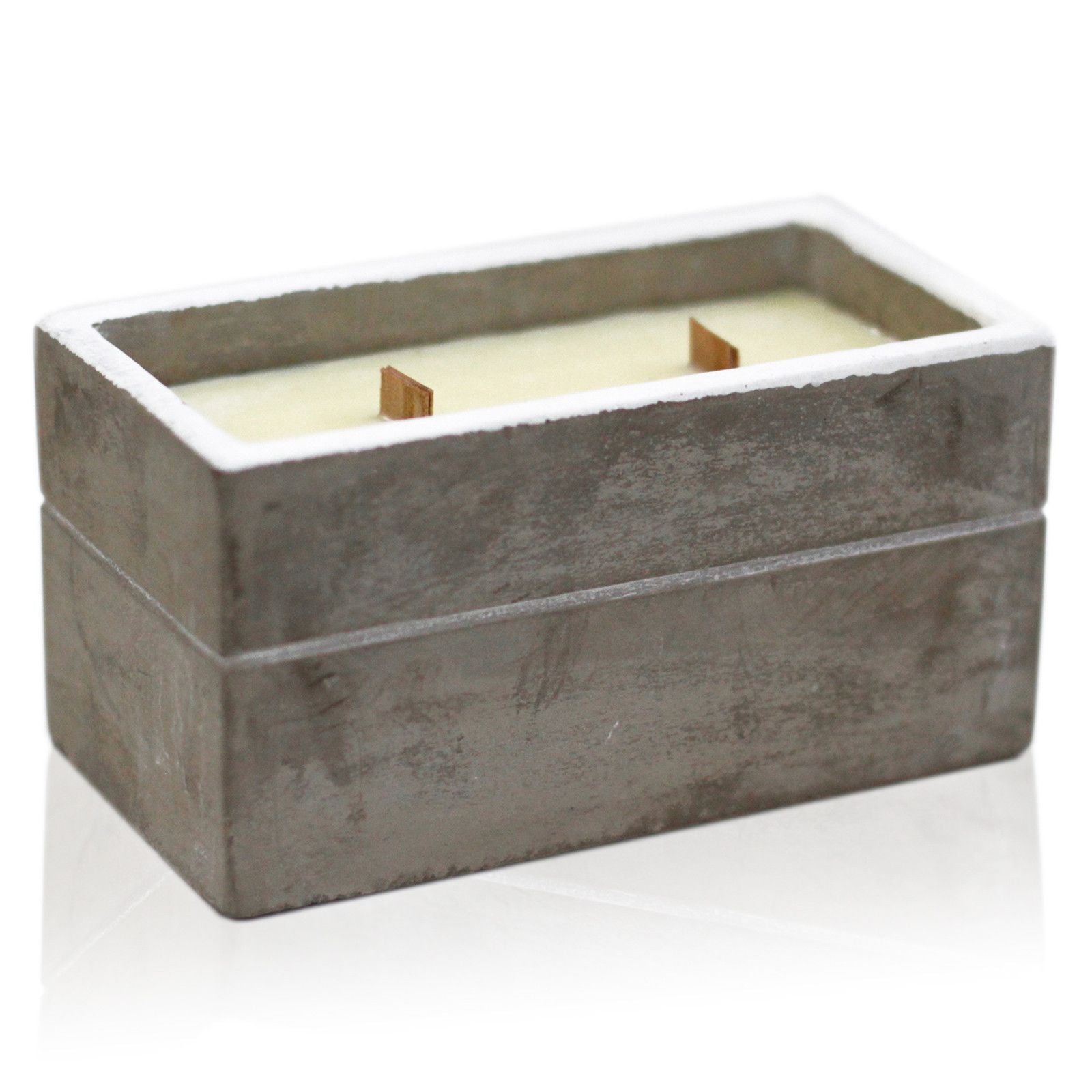Concrete Wood Wick Candle – Spiced South Sea Lime (Large)
