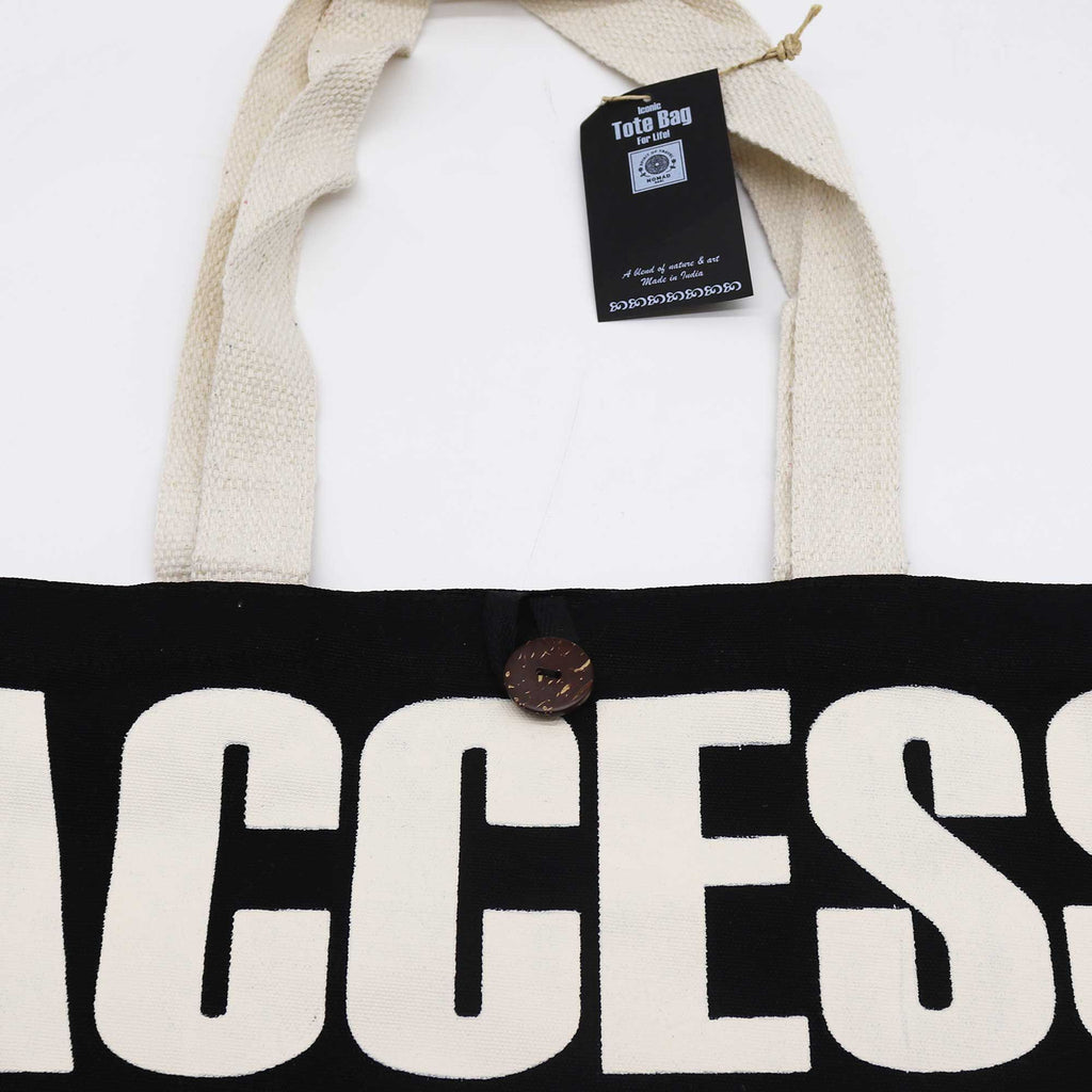 Nomad Sari Iconic Classic Tote Bag - Access All Areas - Black & Natural 10oz