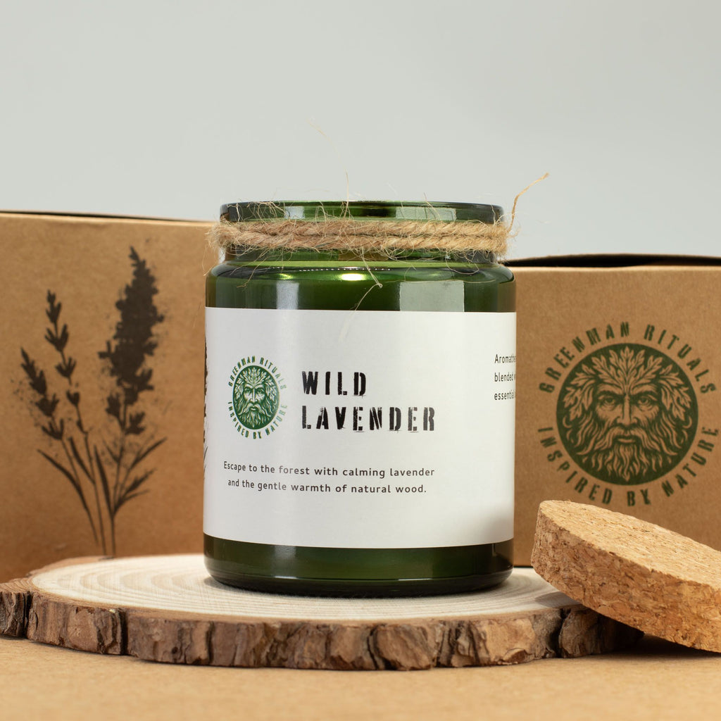 Greenman Woodwick Soy Candle – Wild Lavender