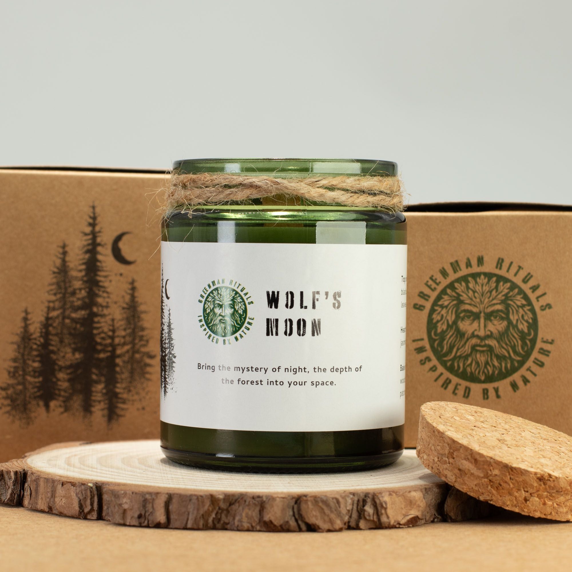 Greenman Woodwick Soy Candle – Wolf's Moon