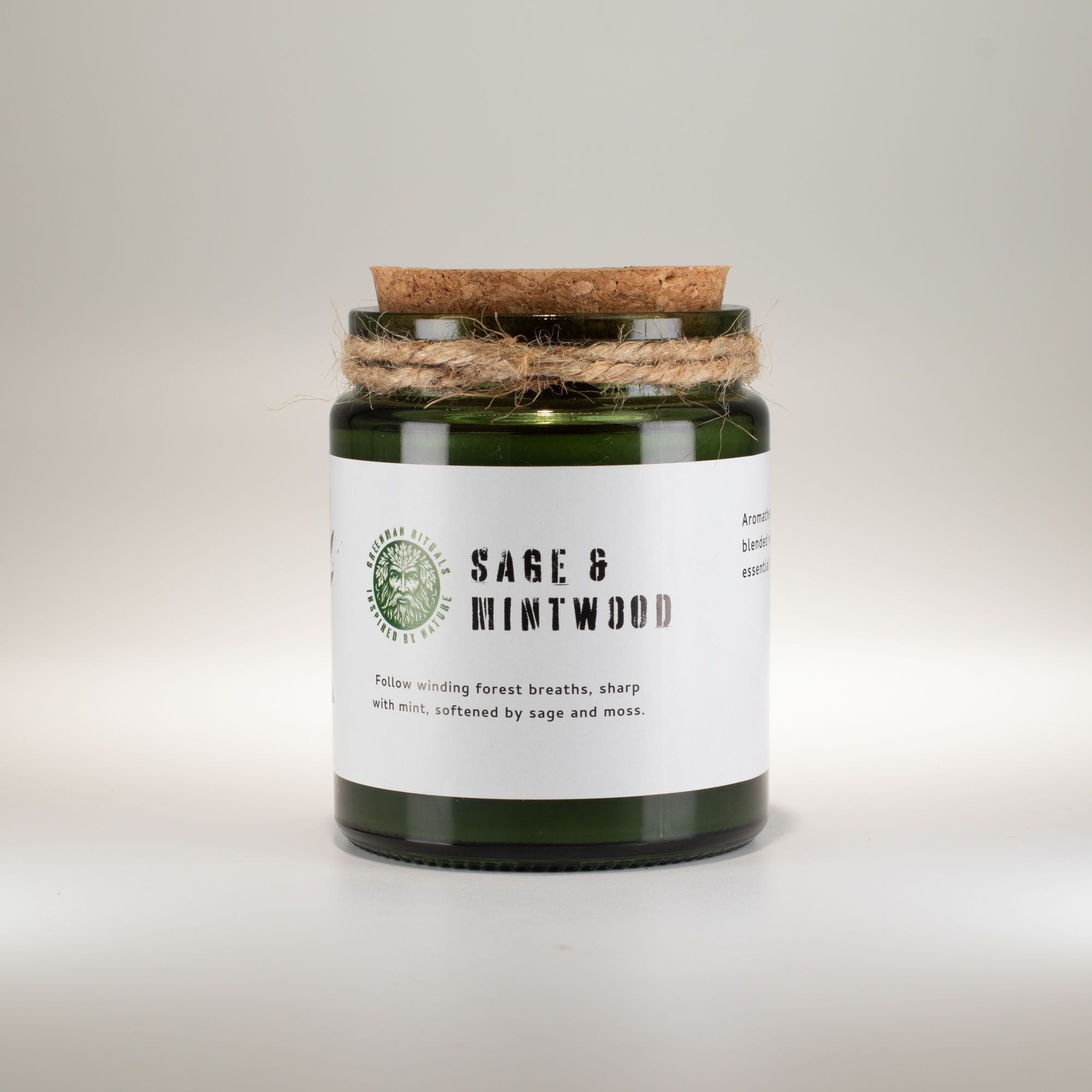 Greenman Woodwick Soy Candle – Sage & Mintwood