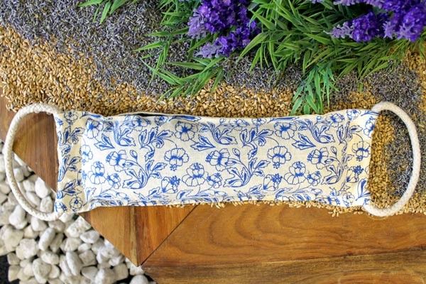 Natural Cotton Wheat Bags – Blue