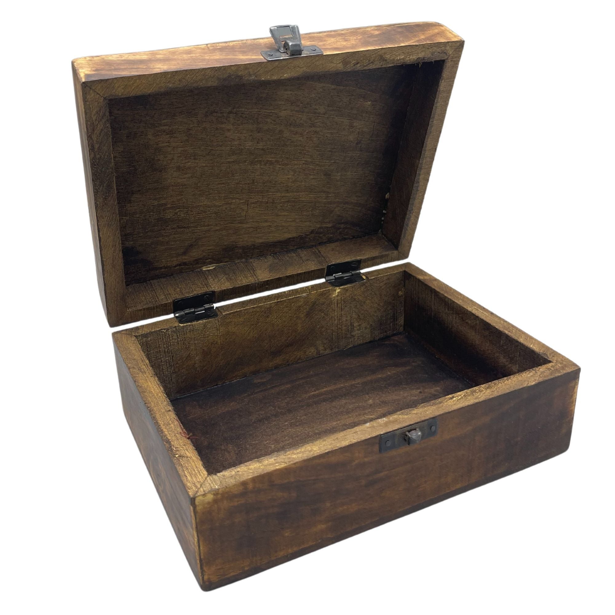 Large Ceramic Glazed Wood Box - 20x15x7.5cm - White