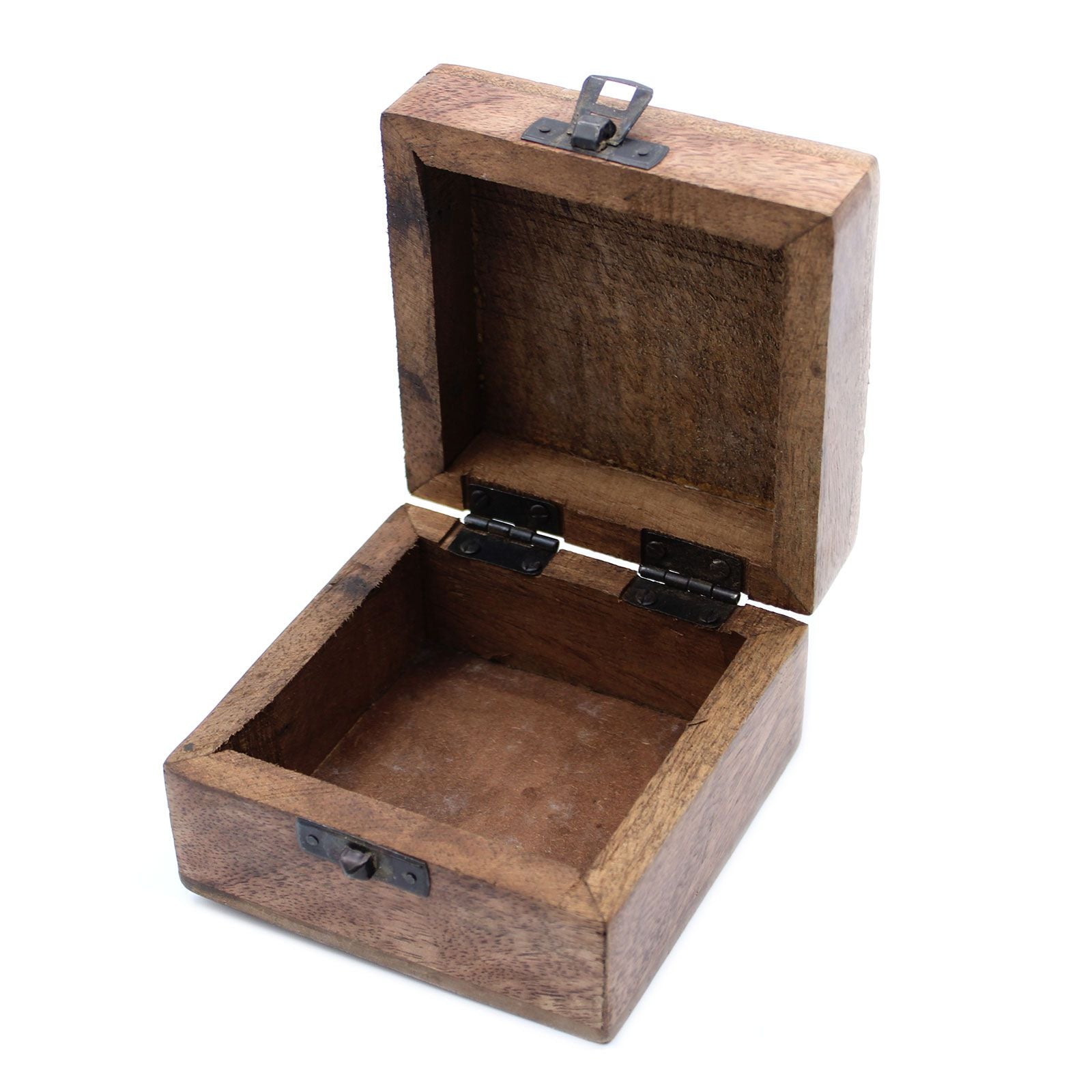 White Washed Wooden Box – 4x4 Aztec Design