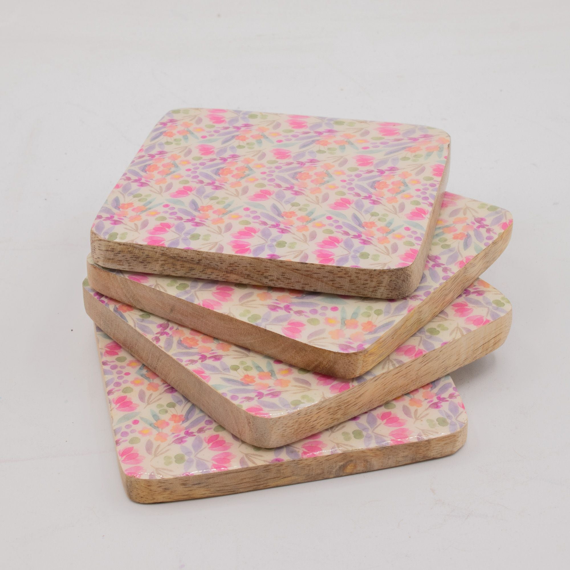 Set of 4 Square Coasters - Pretty Floral