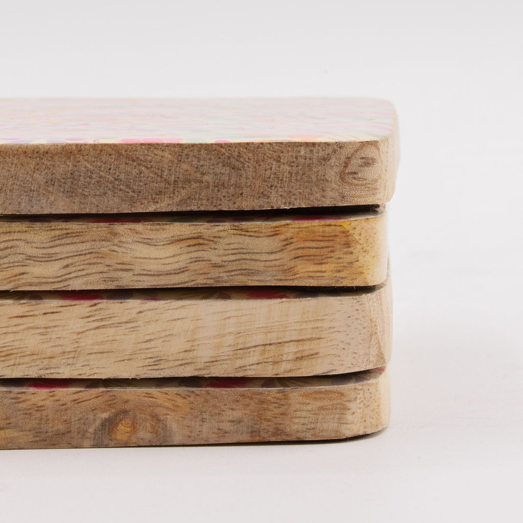 Set of 4 Square Coasters - Pretty Floral