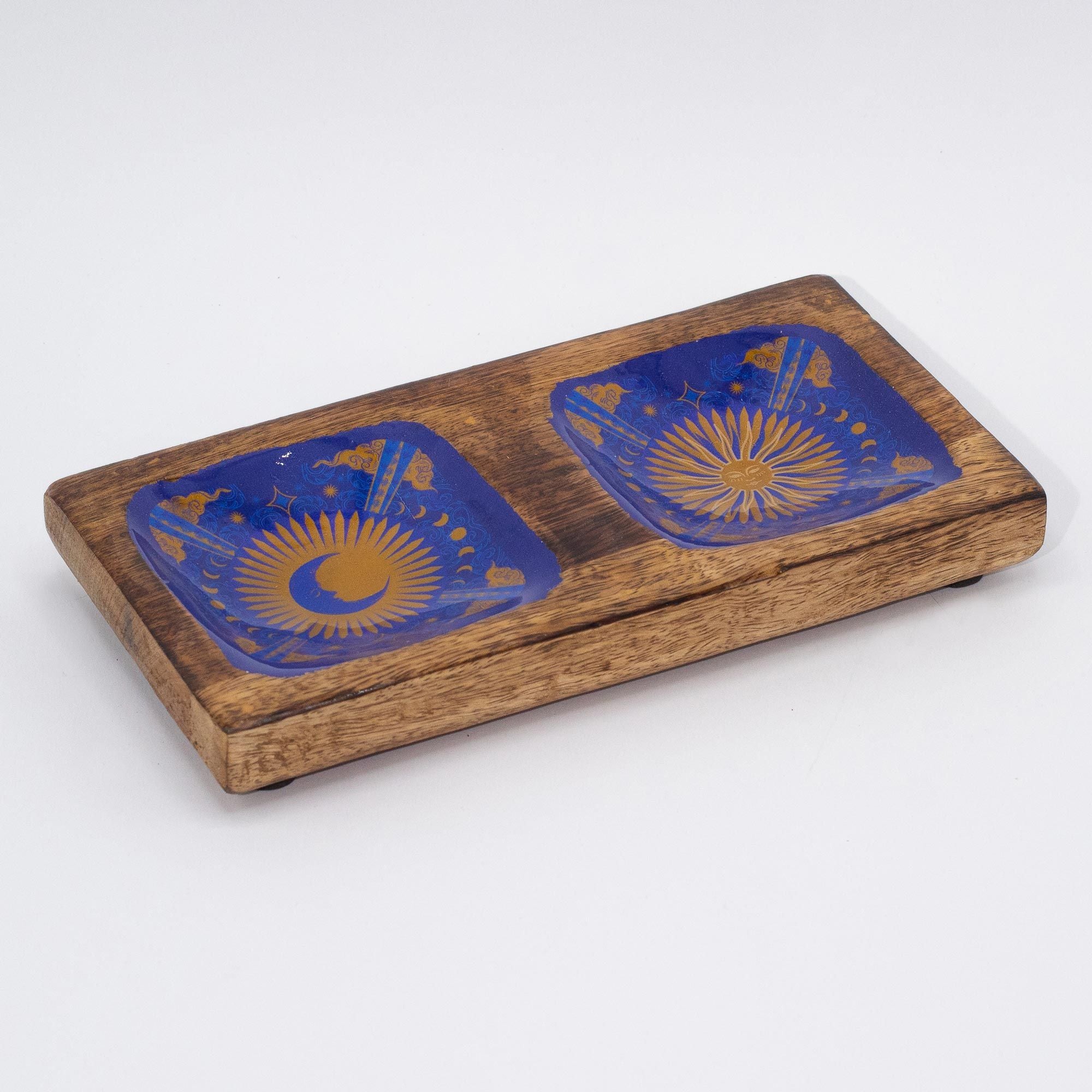 Hop Hare Enamelled Double Trinket Tray - Sun & Moon