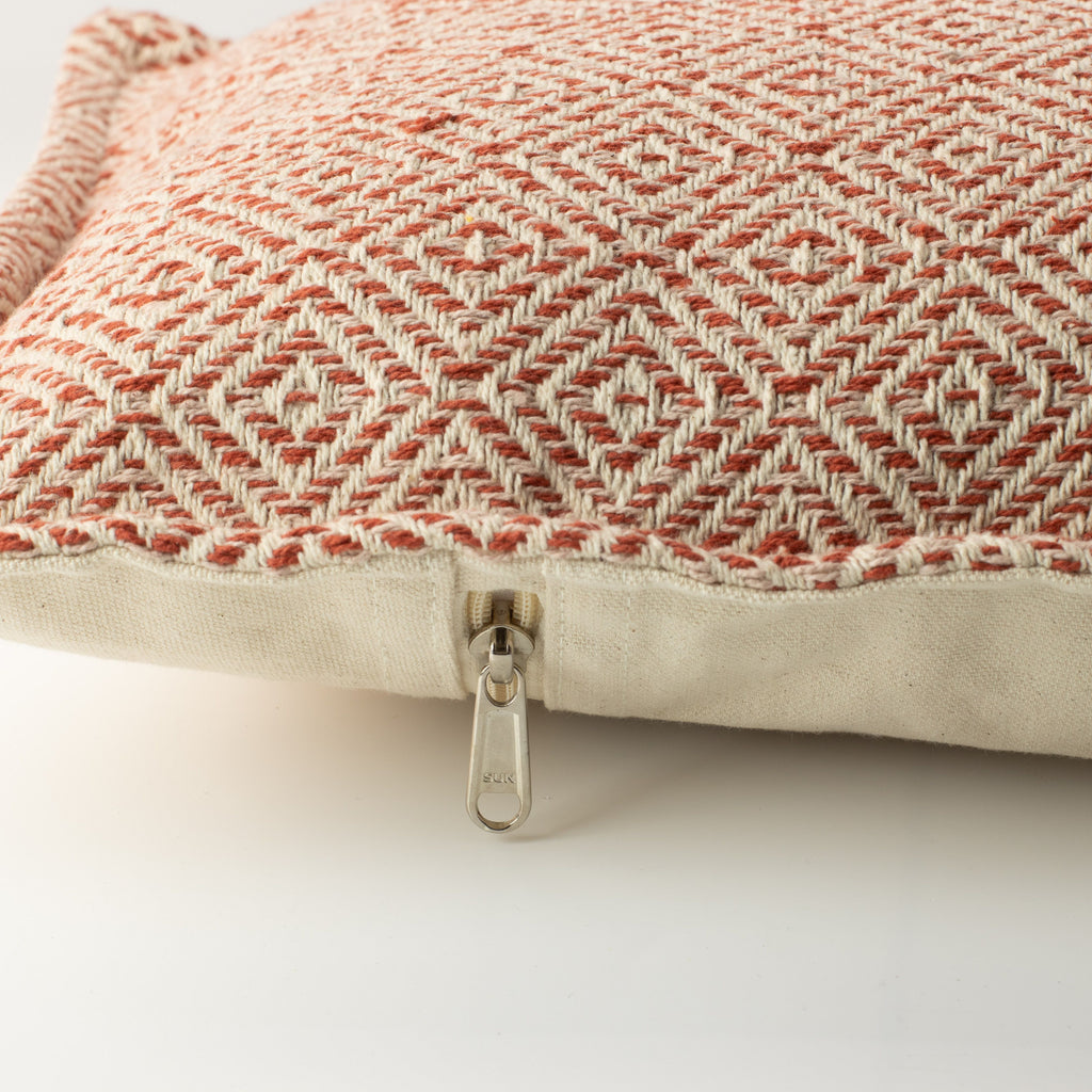 Classic Cushion Cover - Burgundy Squares - 30x50cm - Lumber Style