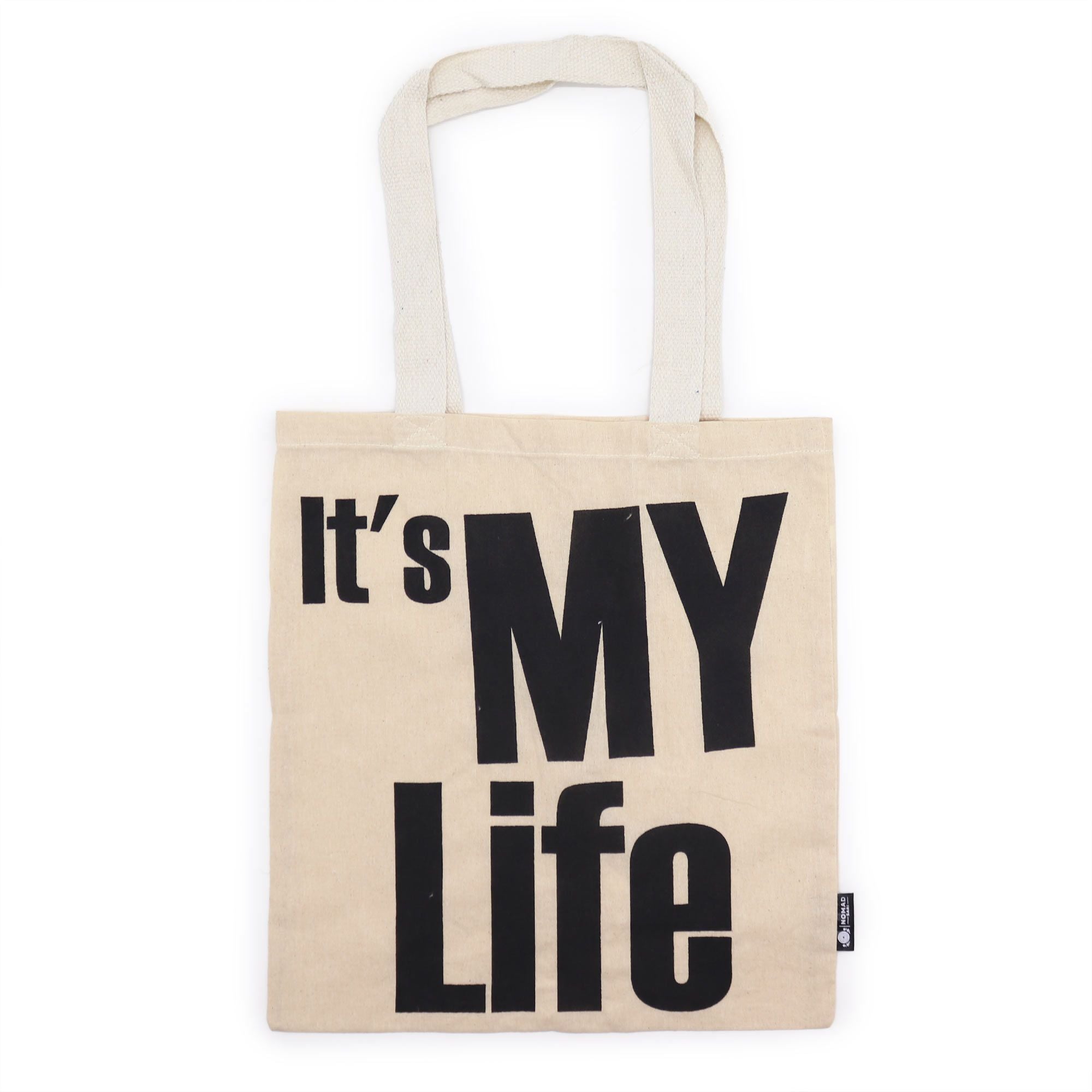 Nomad Sari Iconic Basic Tote Bag - It's My Life - Natural 4oz