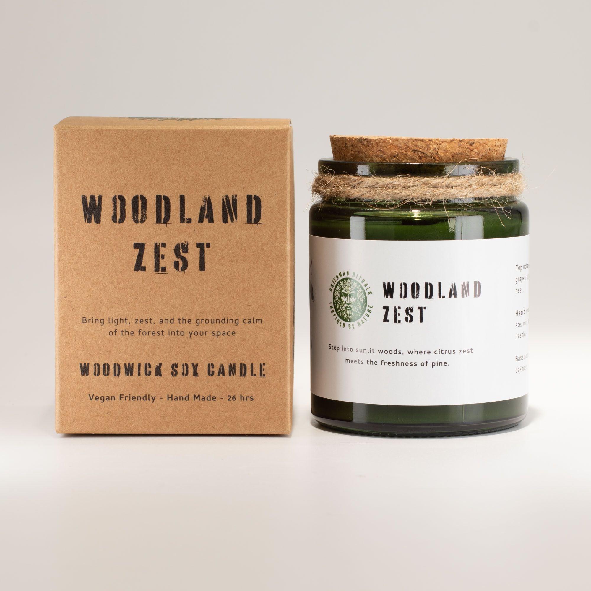 Greenman Woodwick Soy Candle – Woodland Zest