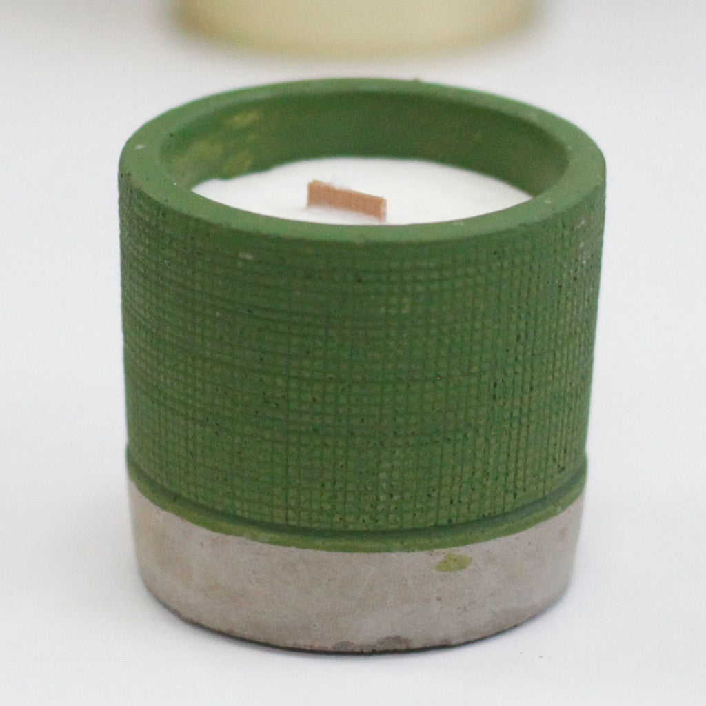 Concrete Wood Wick Candle – Sea Moss & Herbs (Small)