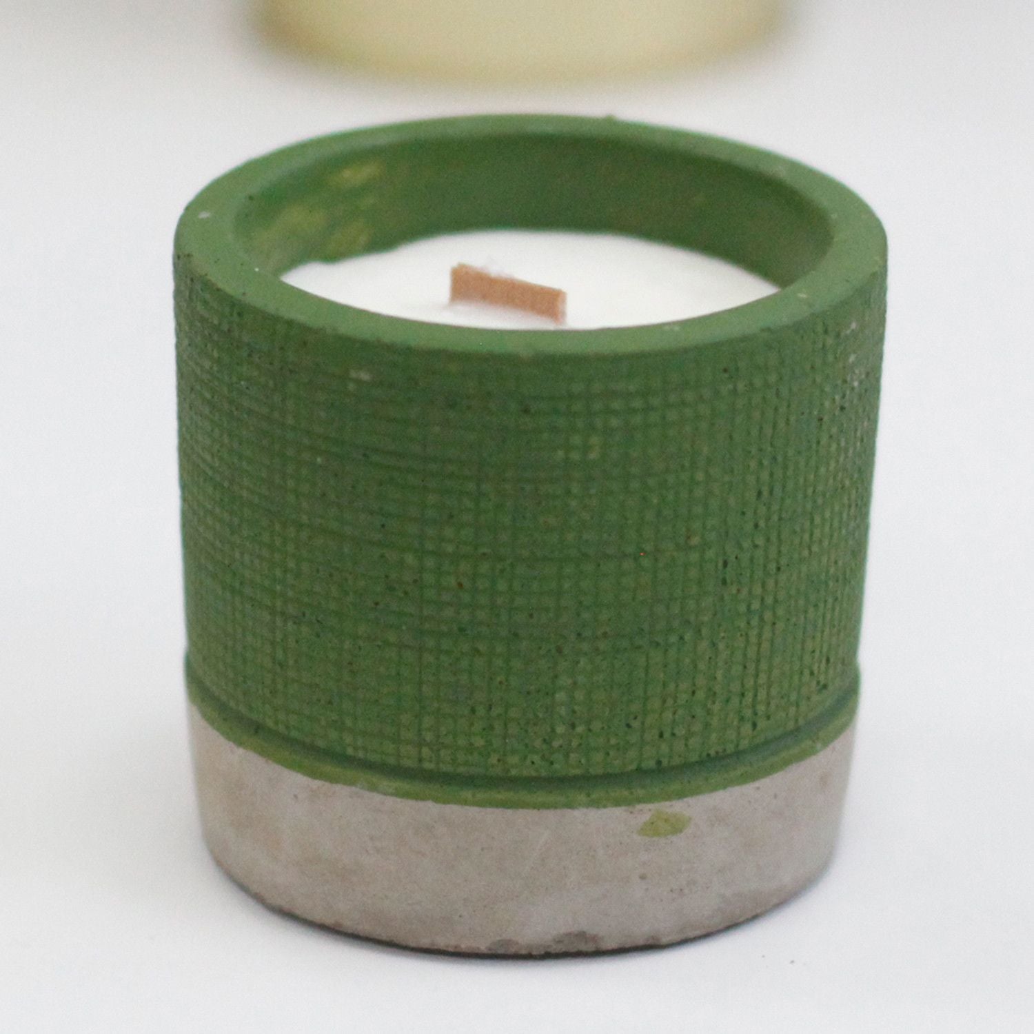 Concrete Wood Wick Candle – Sea Moss & Herbs (Small)