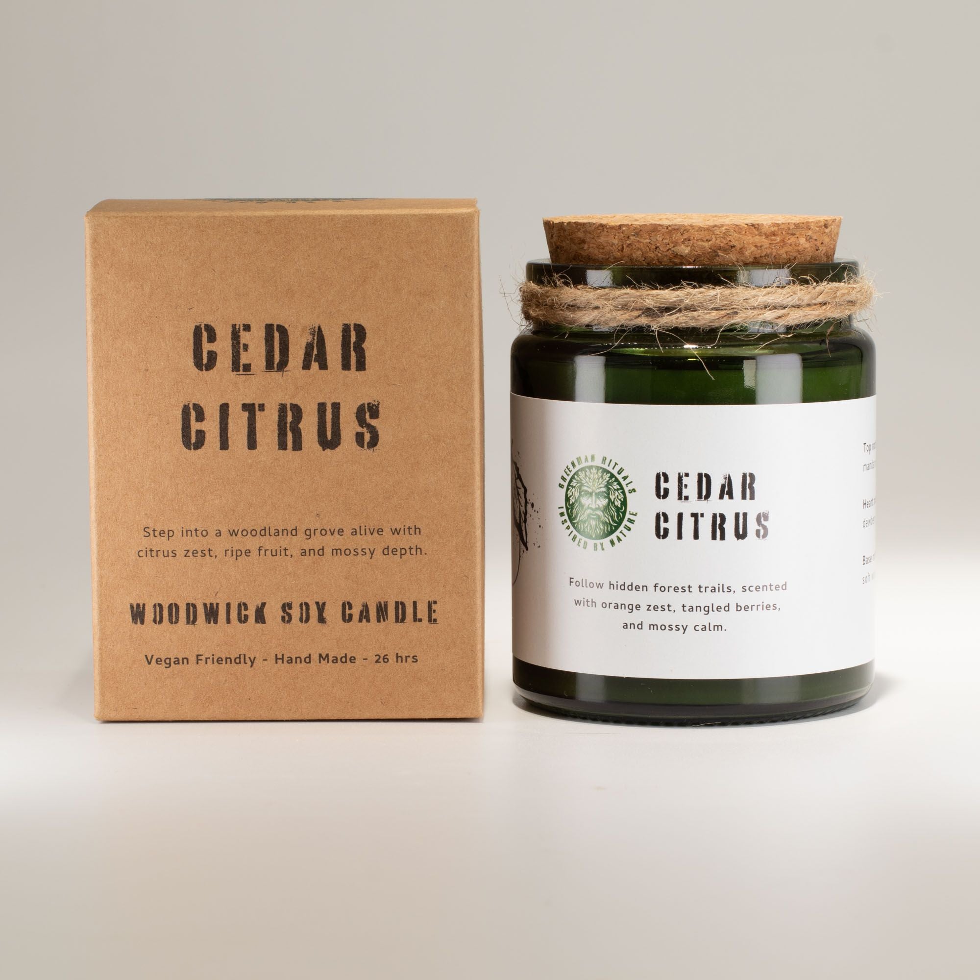 Greenman Woodwick Soy Candle – Cedar Citrus