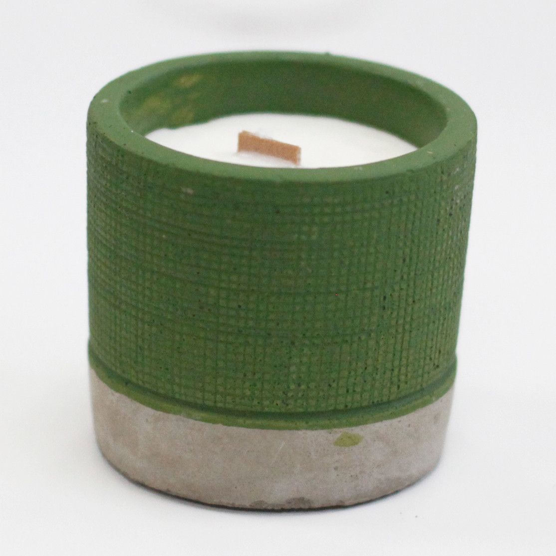 Concrete Wood Wick Candle – Sea Moss & Herbs (Small)