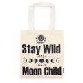 Nomad Sari Iconic Basic Tote Bag - Stay Wild, Moon Child - Natural 4oz