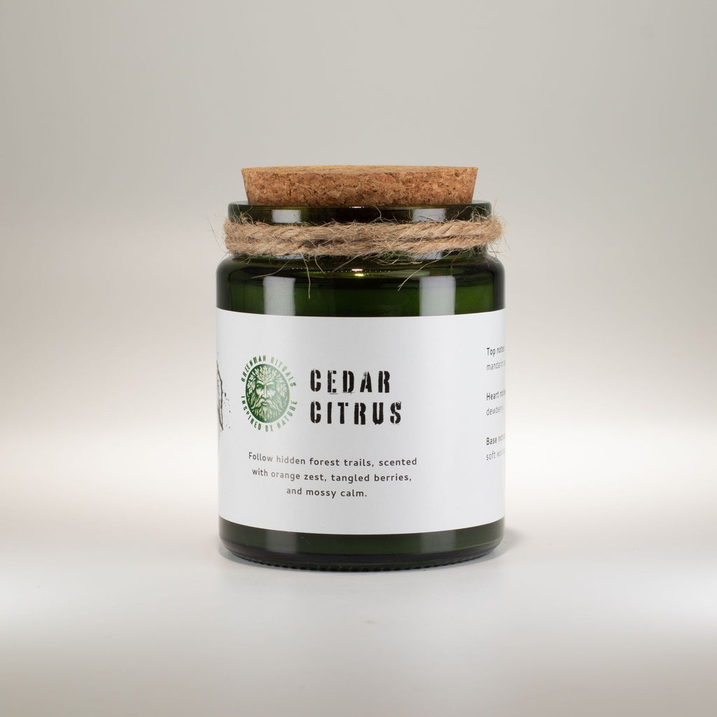Greenman Woodwick Soy Candle – Cedar Citrus