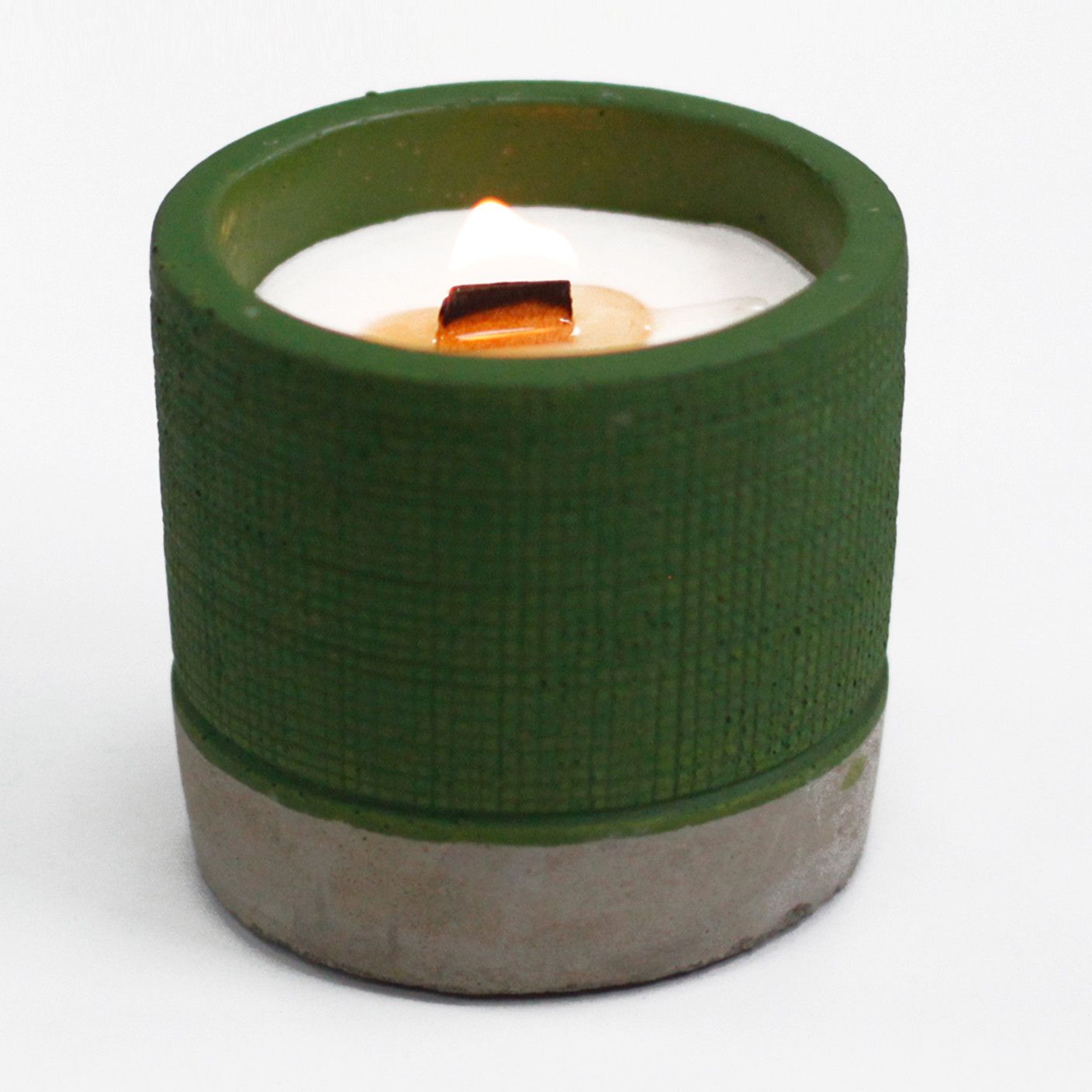 Concrete Wood Wick Candle – Sea Moss & Herbs (Small)